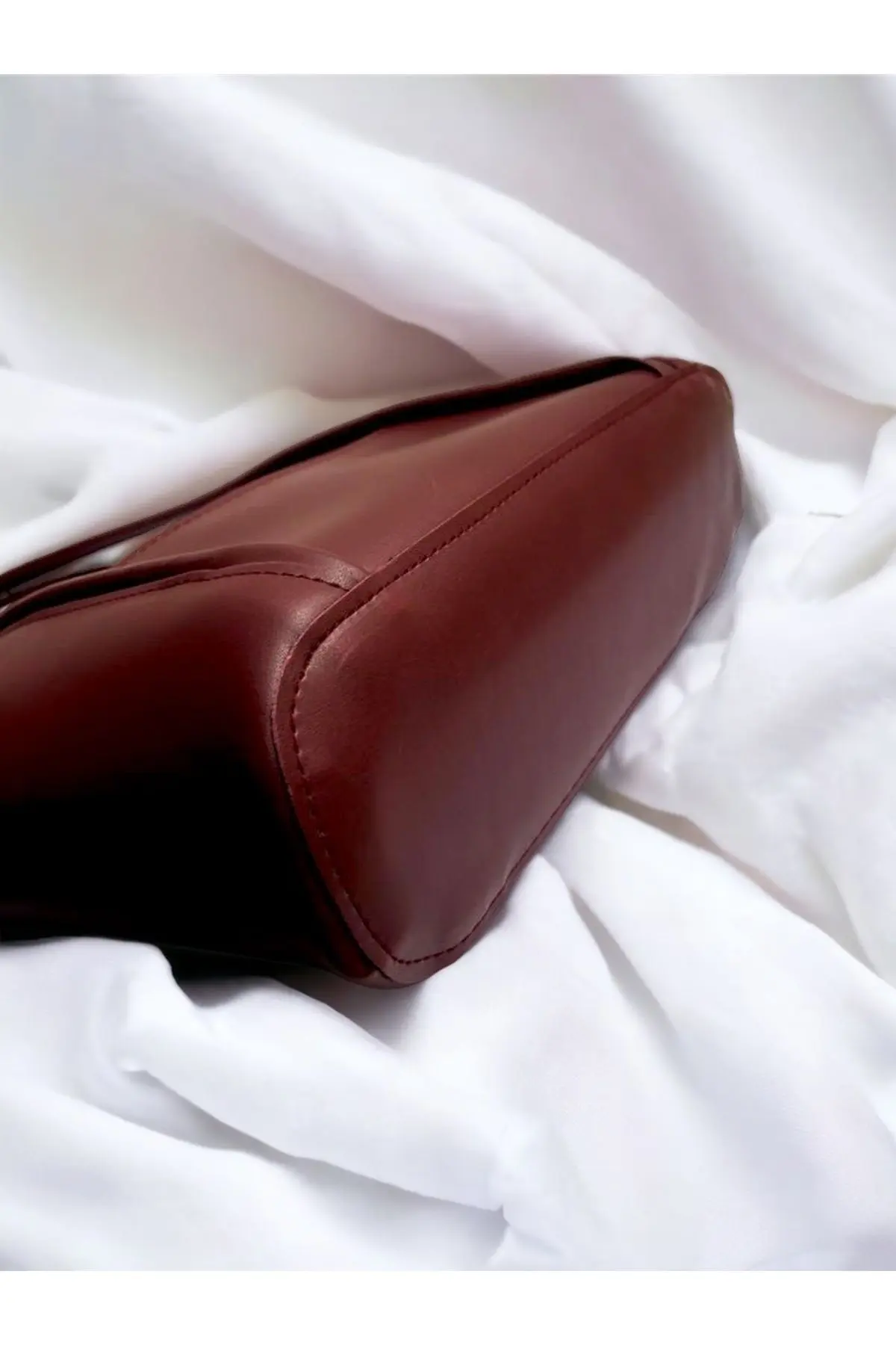 Kadın bordo yavrulu omuz çantası