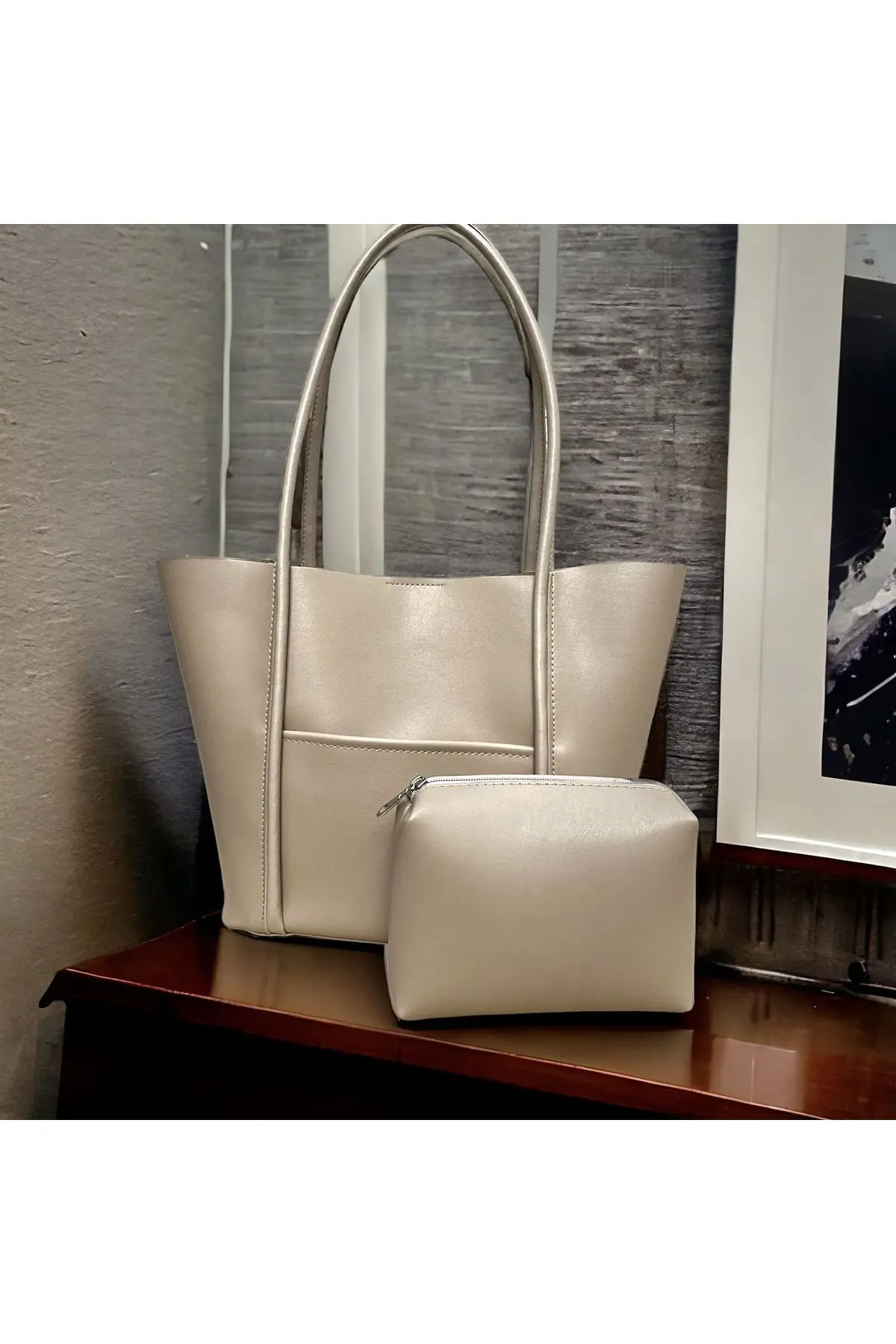 Katusa Kadın açık vizon yavrulu omuz çantası