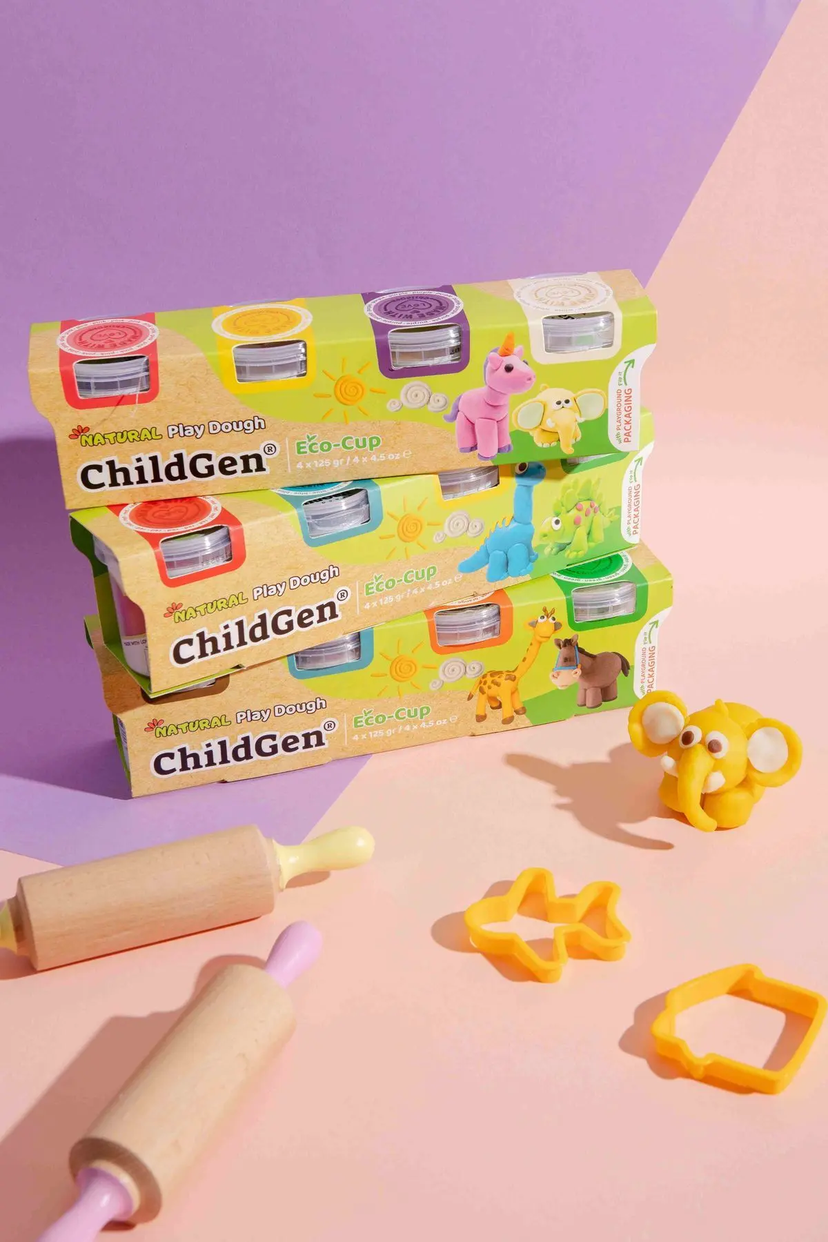 Doğal Oyun Hamuru - 4'lü Standart Set (125gr x 4)