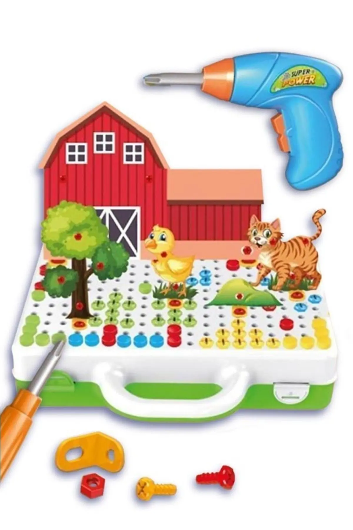 Oyuncak Matkap Seti - 340 Parça Matkaplı Tamir Seti Ve Oyun Çantası