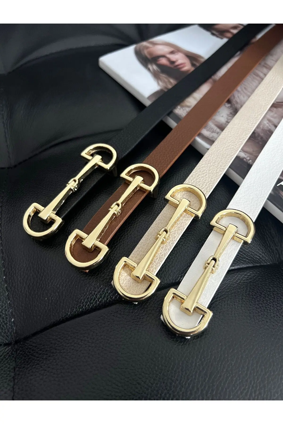 4'lü Fırsat Ürünü Uzun Tokalı İnce Kadın Kemeri, Ceket Kemeri, Gömlek Kemeri, Elbise Kemeri