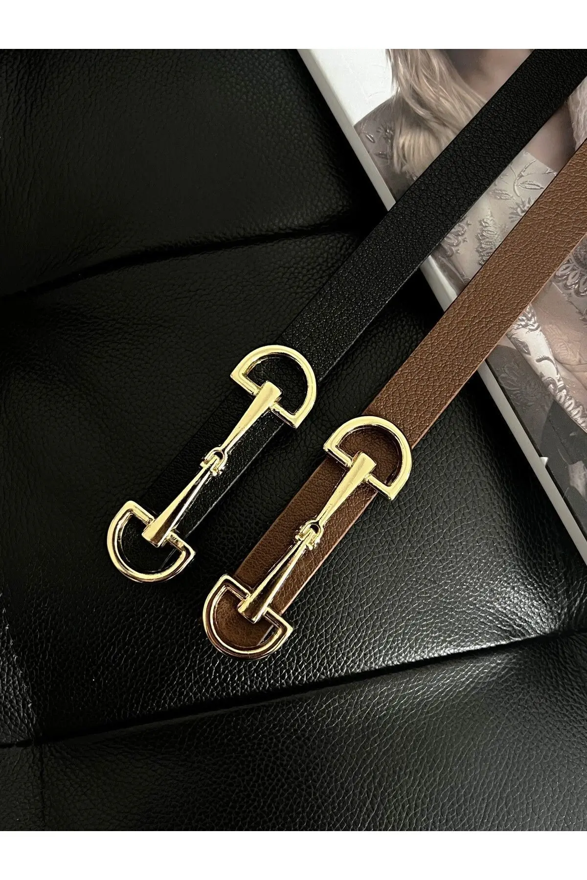 2'li Fırsat Ürünü Uzun Tokalı İnce Kadın Kemeri, Ceket Kemeri, Gömlek Kemeri, Elbise Kemeri