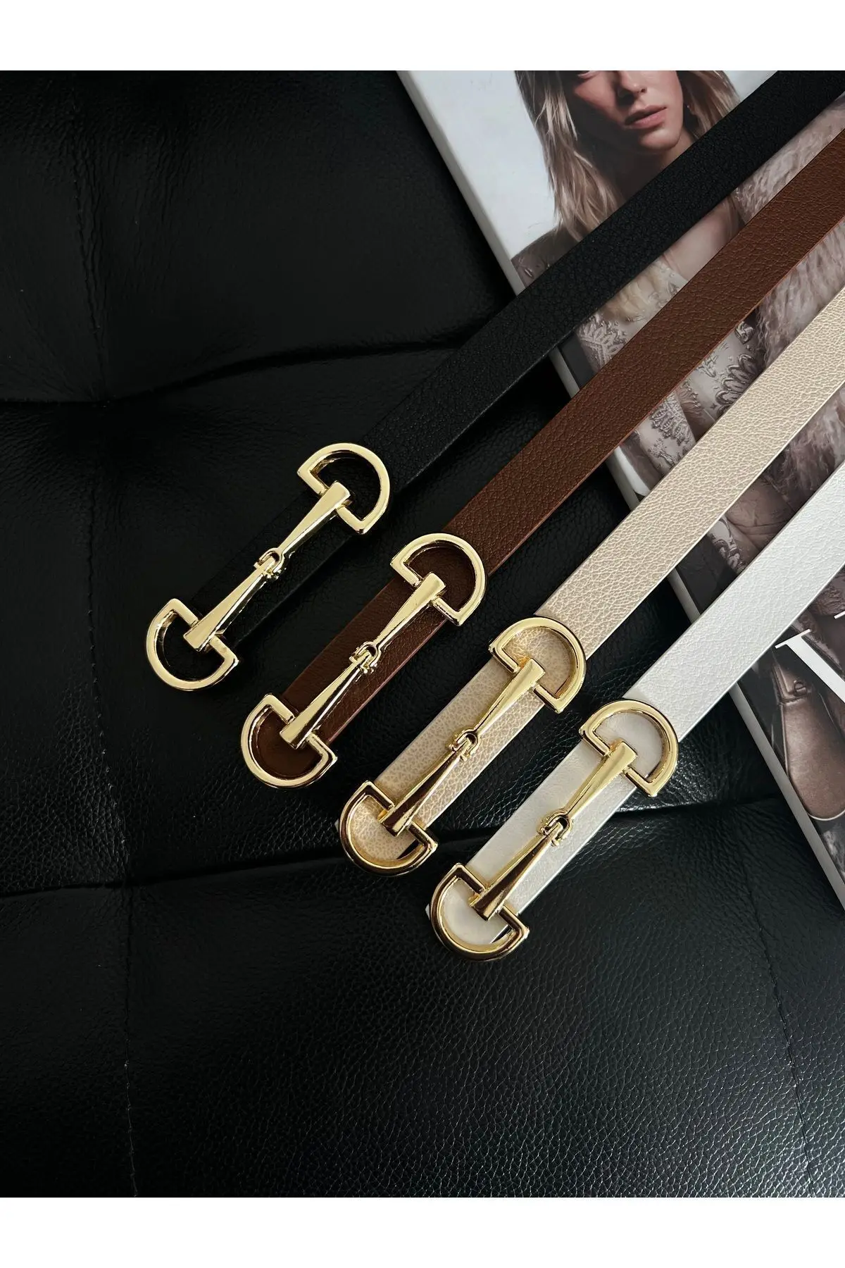 4'lü Fırsat Ürünü Uzun Tokalı İnce Kadın Kemeri, Ceket Kemeri, Gömlek Kemeri, Elbise Kemeri