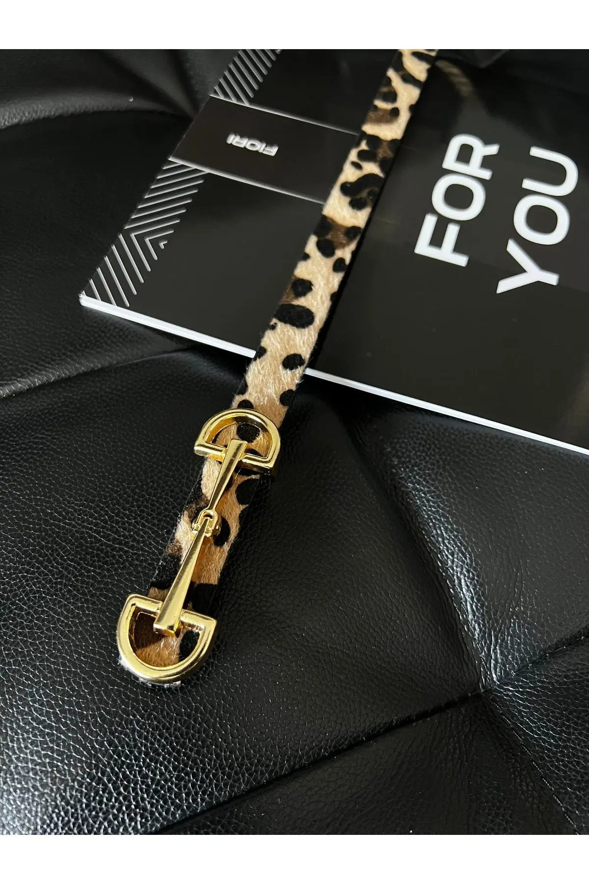 Uzun Altın Tokalı Ince Leopar Kadın Kemeri, Ceket Kemeri, Gömlek Kemeri, Elbise Kemeri