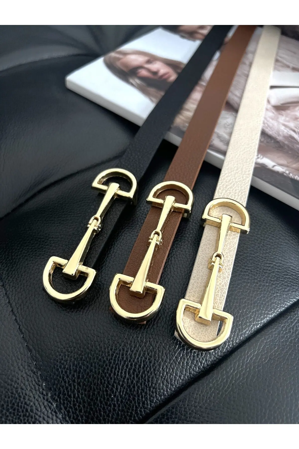 3'lü Fırsat Ürünü Uzun Tokalı İnce Kadın Kemeri, Ceket Kemeri, Gömlek Kemeri, Elbise Kemeri