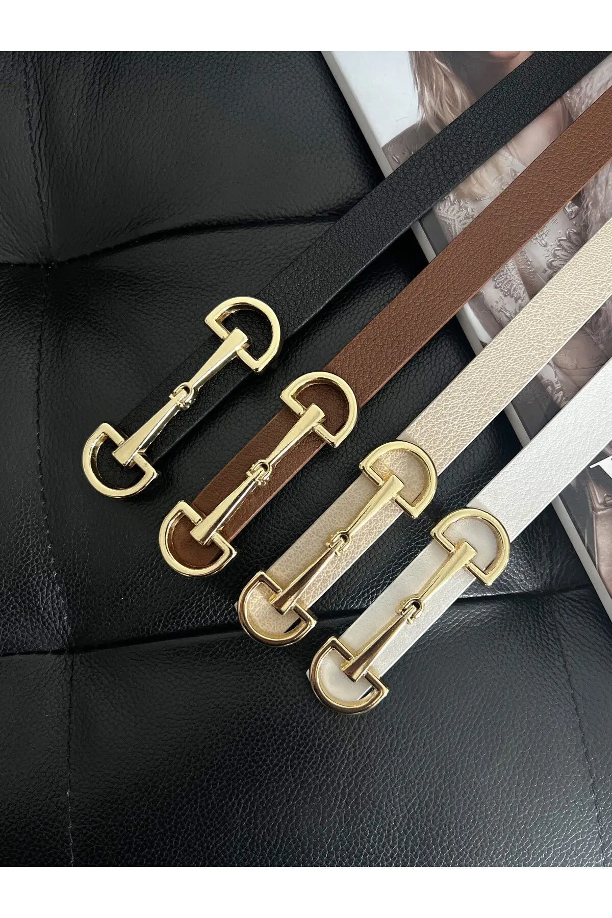 4'lü Fırsat Ürünü Uzun Tokalı İnce Kadın Kemeri, Ceket Kemeri, Gömlek Kemeri, Elbise Kemeri