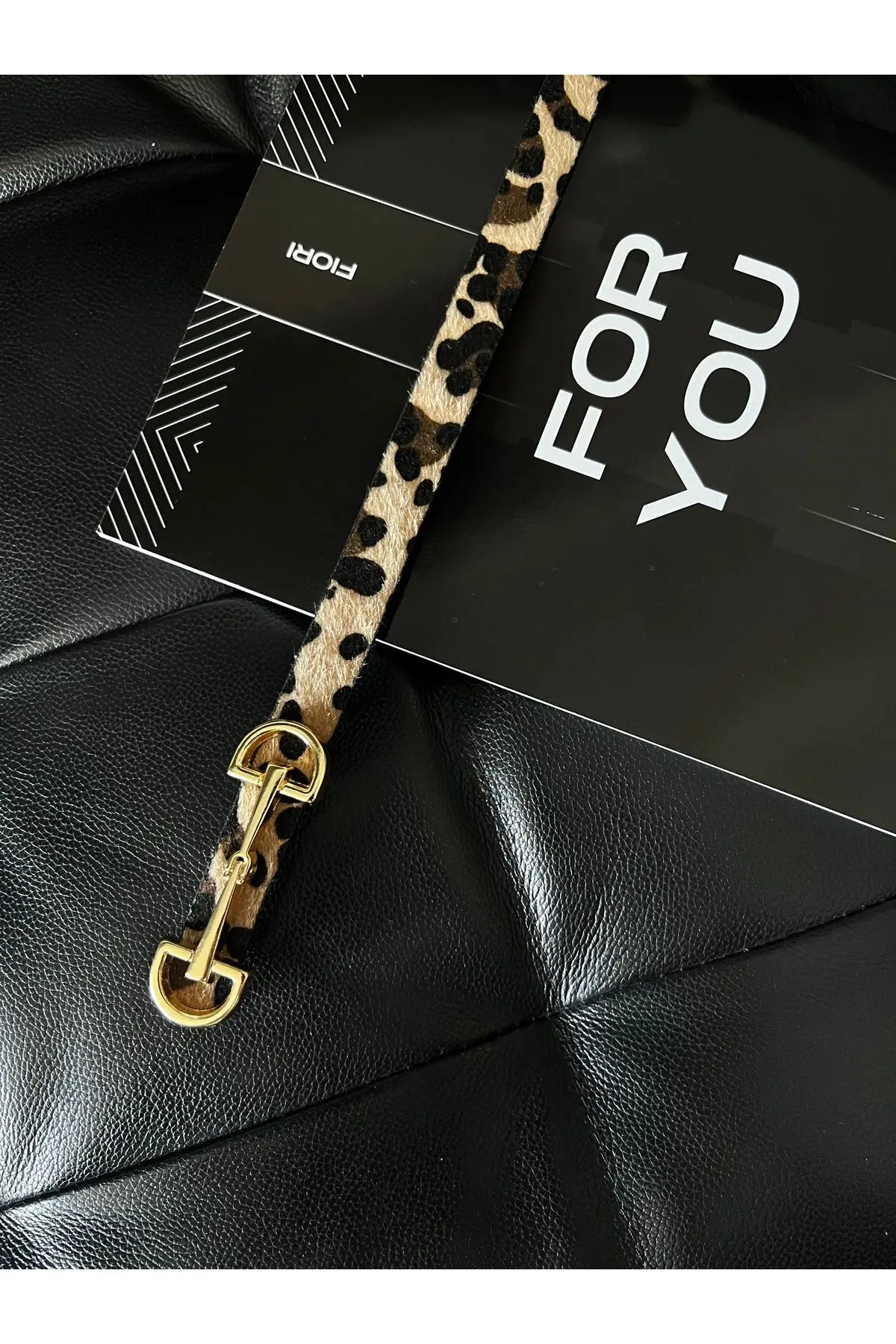 Uzun Altın Tokalı Ince Leopar Kadın Kemeri, Ceket Kemeri, Gömlek Kemeri, Elbise Kemeri