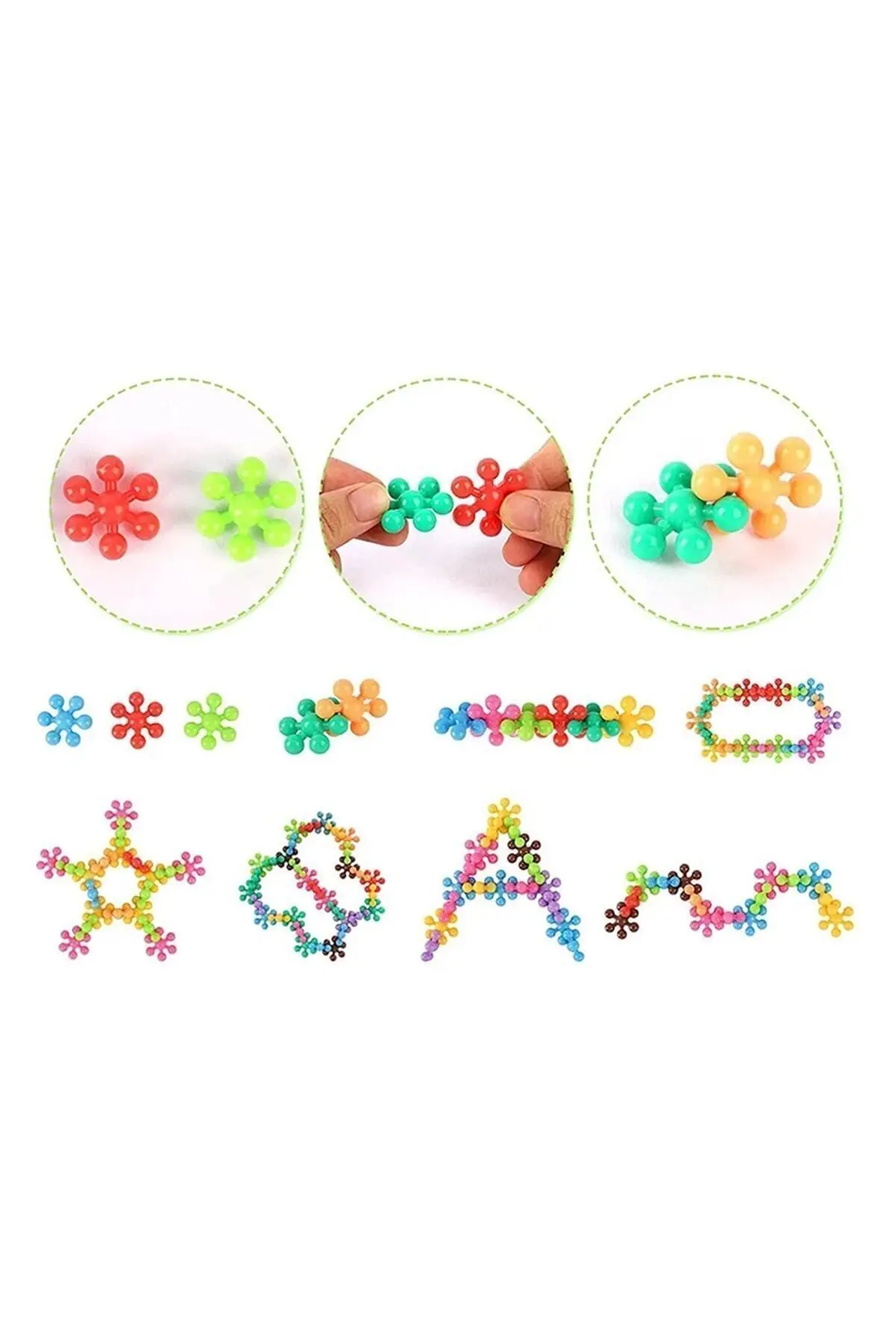 Master Molekül Eğitici Yaratıcı Oyuncak Kar Tanesi Yapı Taşları 5 Renk 120 Parça