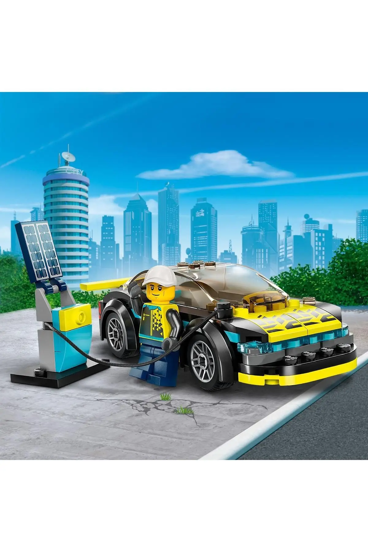 ® City Elektrikli Spor Araba 60383 - 5 Yaş ve Üzeri Çocuklar için Oyuncak Yapım Seti (95 Parça)