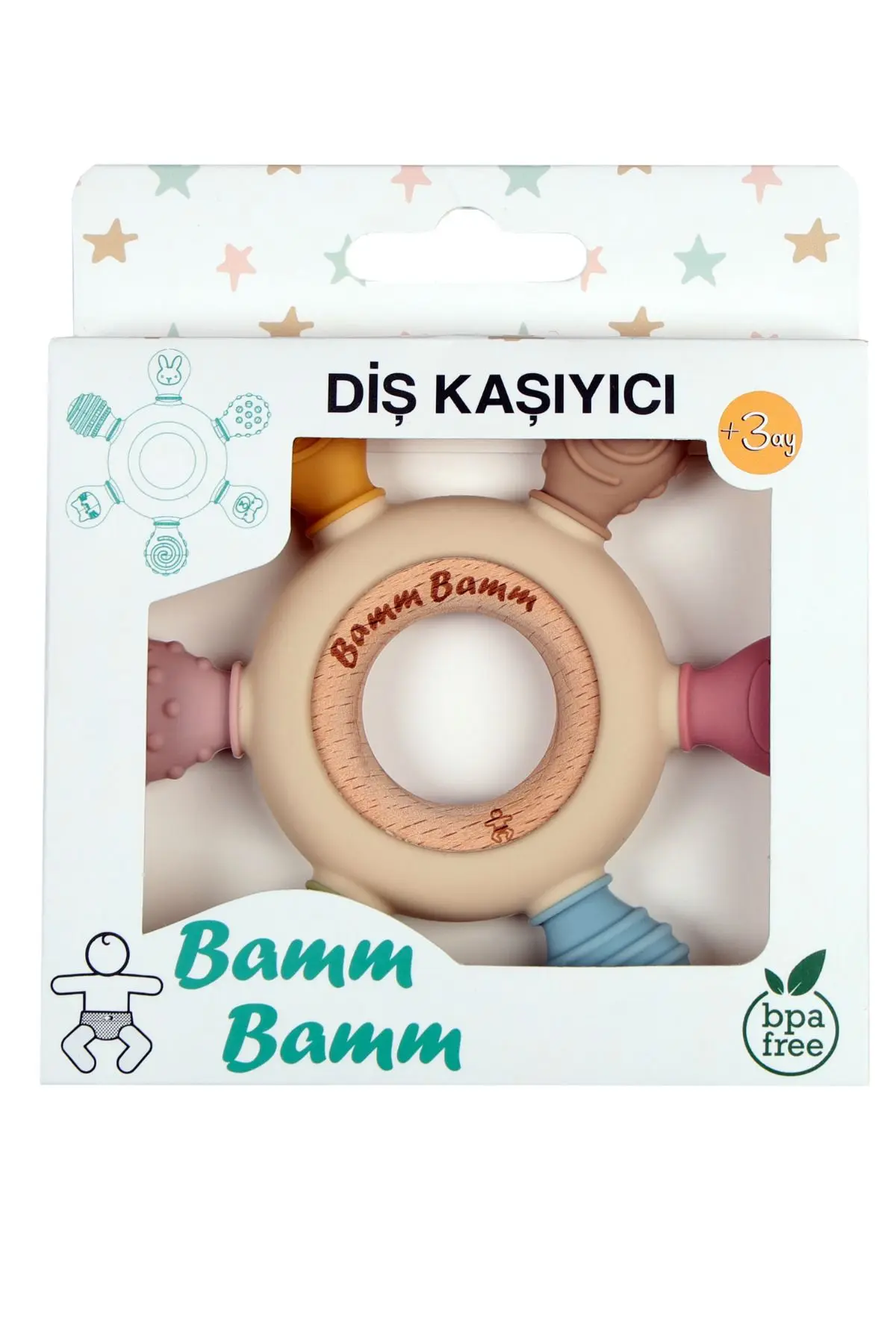 Silikon Bebek Diş Kaşıyıcı Hafif ve Rahat Kavranır