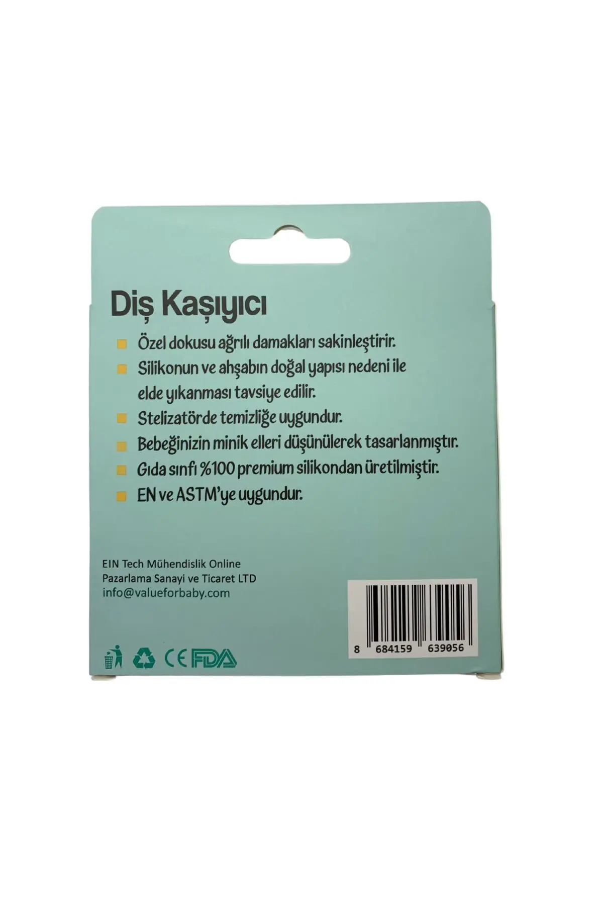 Silikon Bebek Diş Kaşıyıcı Hafif ve Rahat Kavranır