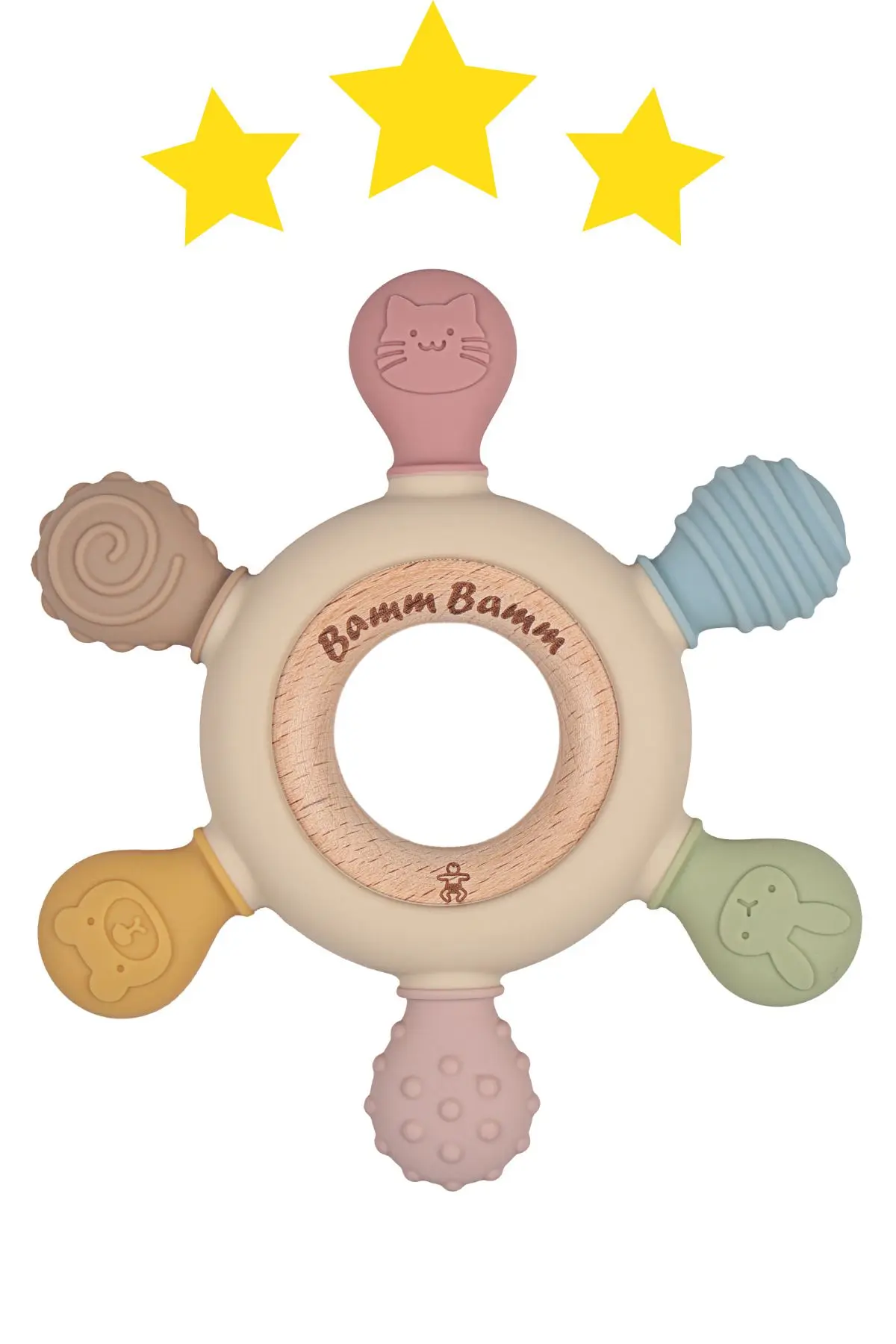 BAMM BAMM Silikon Bebek Diş Kaşıyıcı Hafif ve Rahat Kavranır