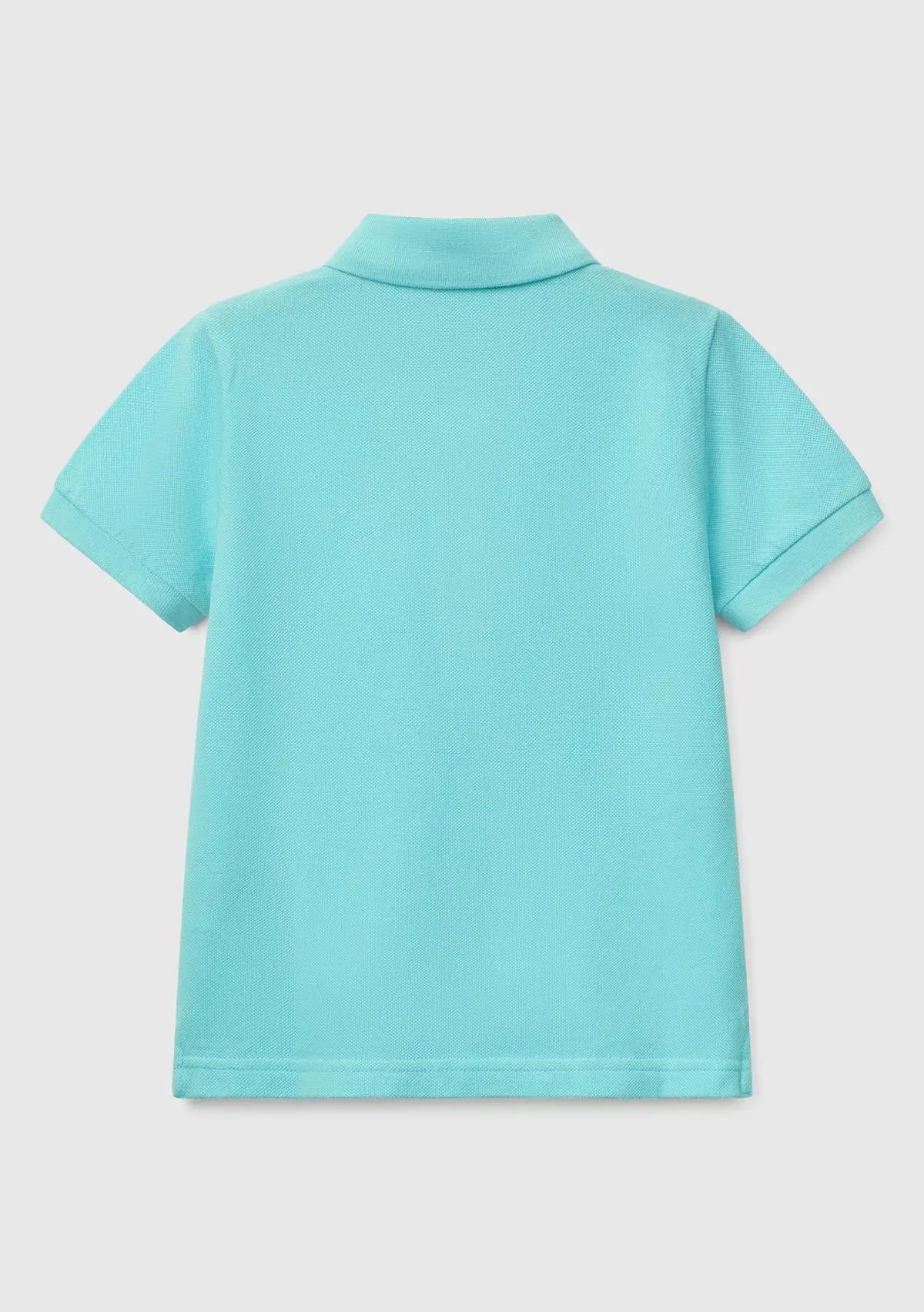 Erkek Çocuk Su Yeşili Logolu Pike Polo T-Shirt