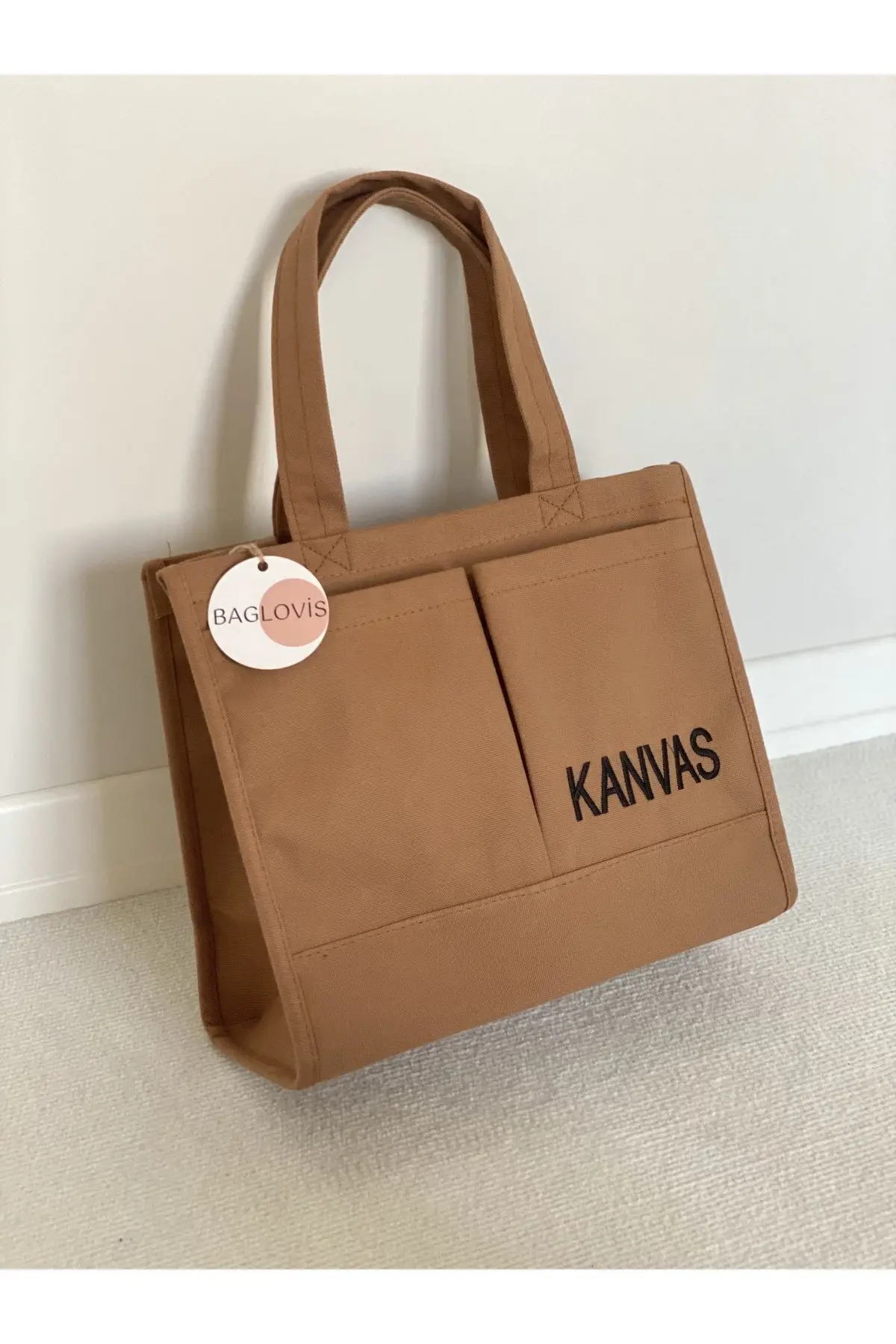 KANVAS KUMAŞ NAKIŞ DETAYLI BÜYÜK OMUZ ÇANTASI