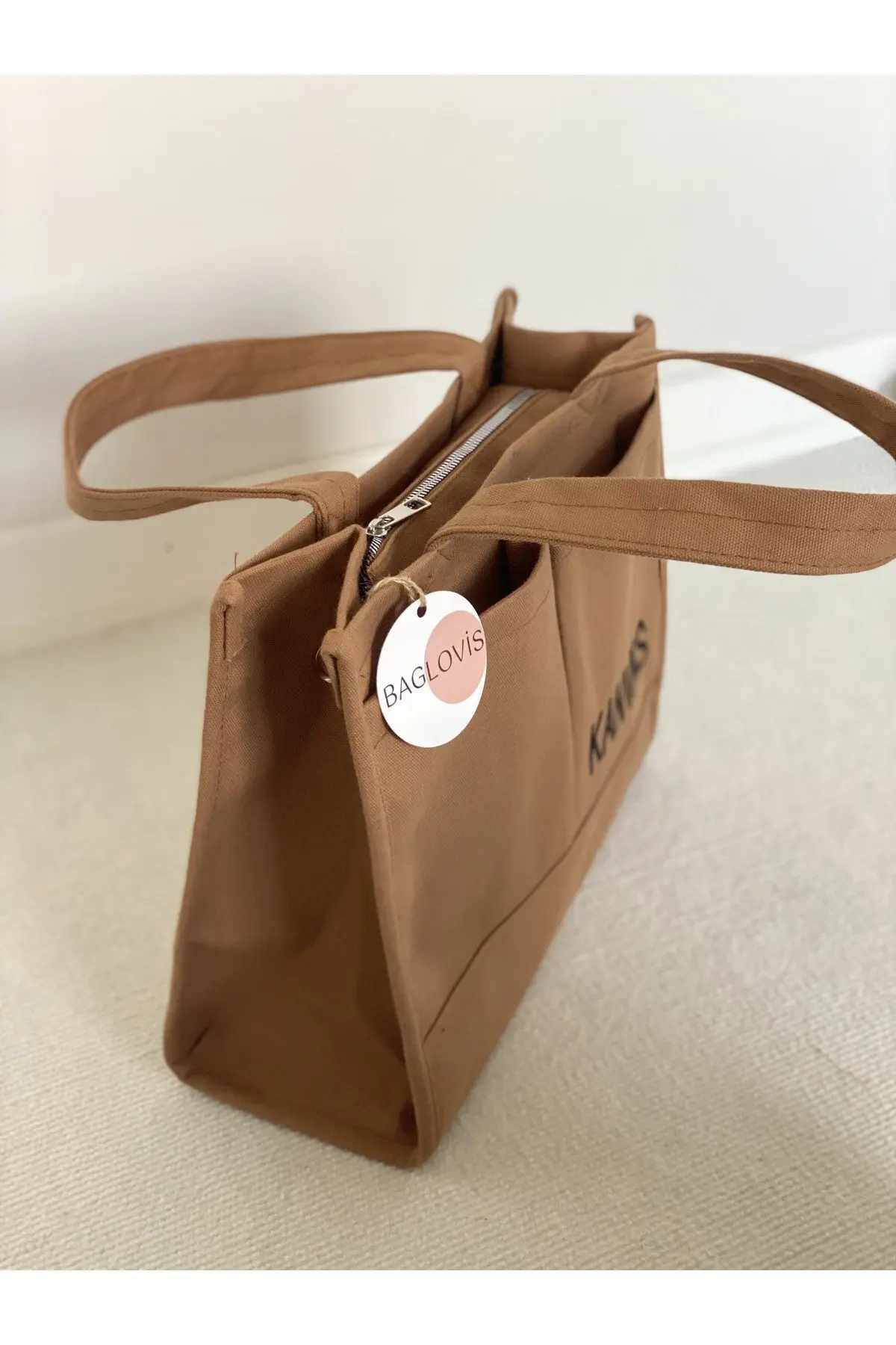 KANVAS KUMAŞ NAKIŞ DETAYLI BÜYÜK OMUZ ÇANTASI