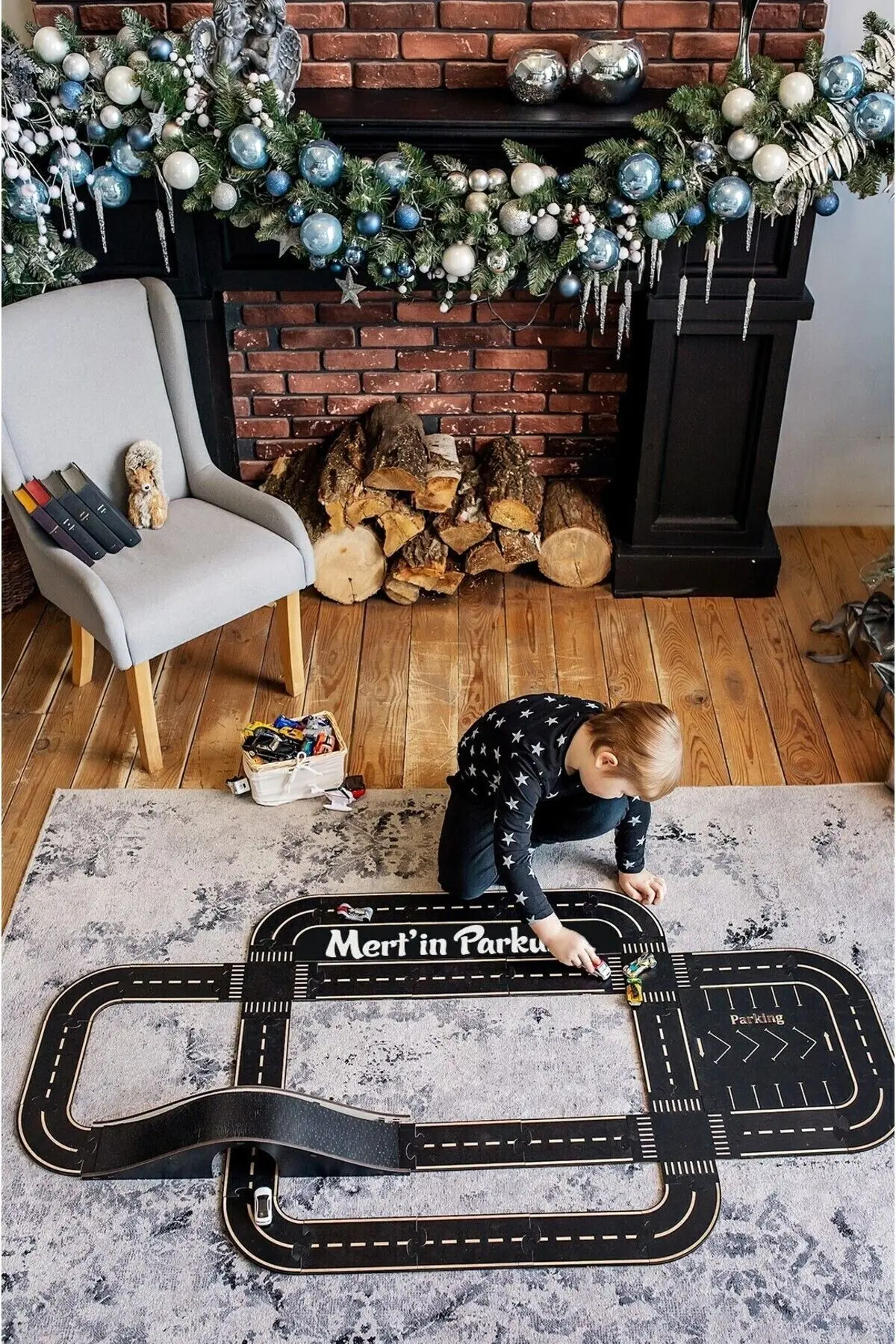 Oyuncak Araba, Araç Parkuru (LARGE) -eğitici Ve Eğlenceli Yol Yapım Ahşap Oyuncak - Otoban Puzzle