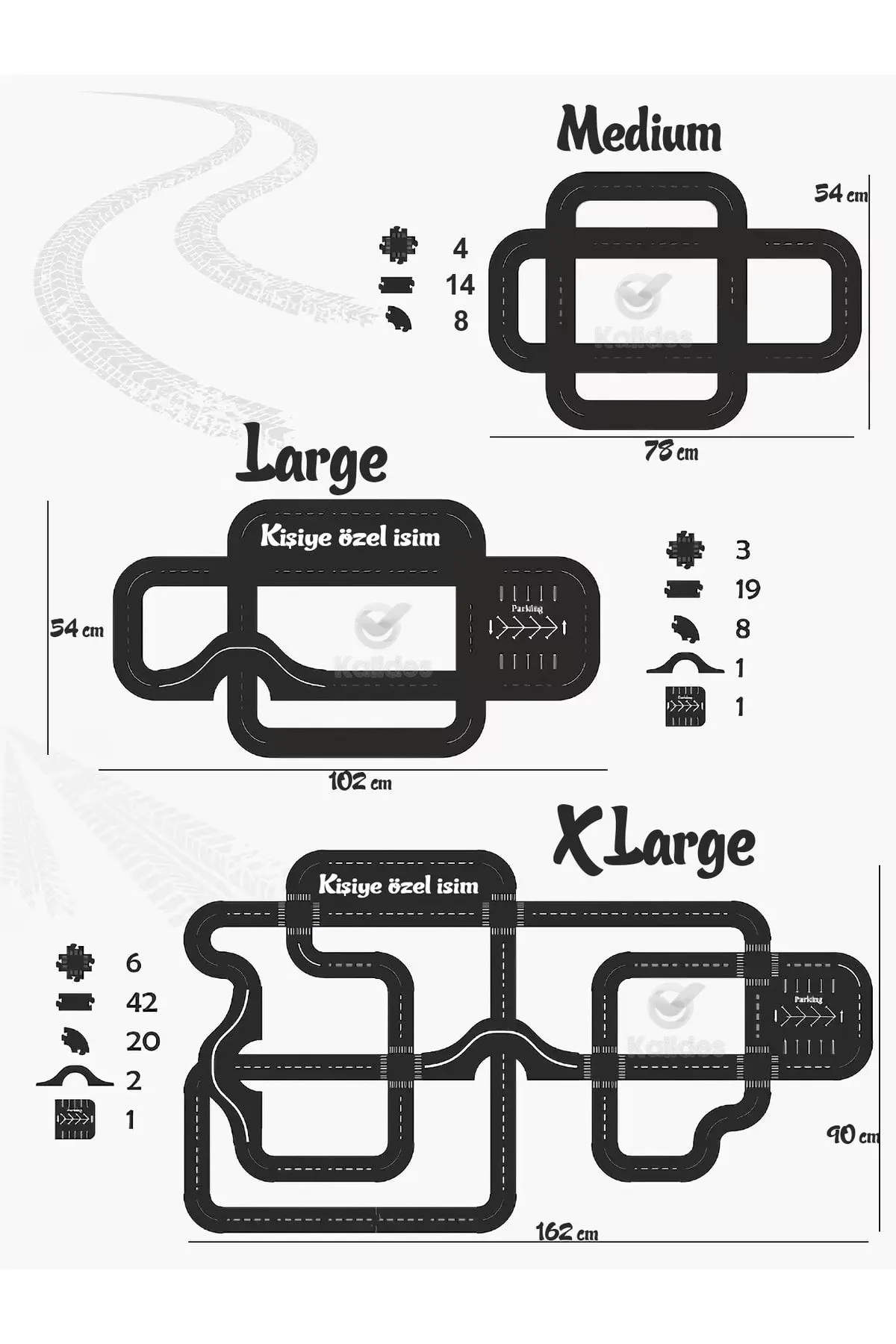 Oyuncak Araba, Araç Parkuru (MEDIUM) -eğitici Ve Eğlenceli Yol Yapım Ahşap Oyuncak - Otoban Puzzle