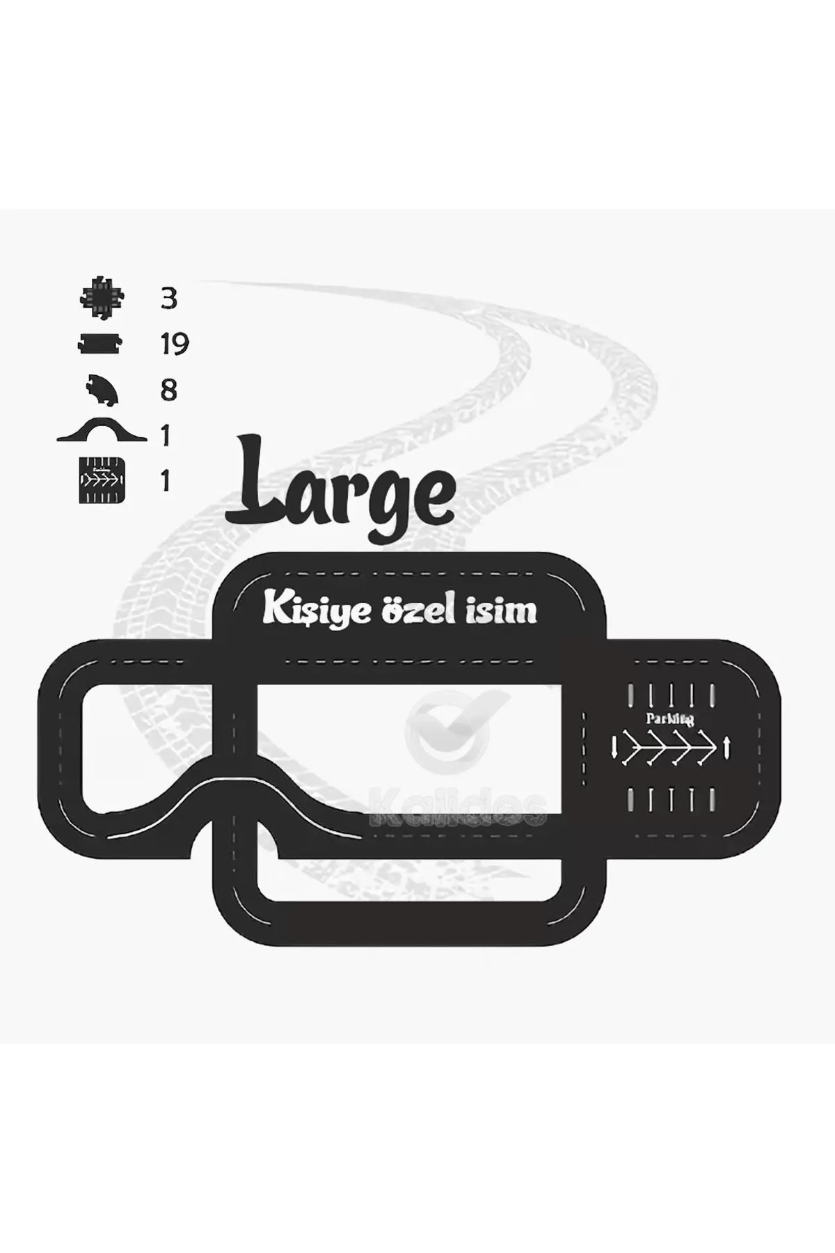 Oyuncak Araba, Araç Parkuru (LARGE) -eğitici Ve Eğlenceli Yol Yapım Ahşap Oyuncak - Otoban Puzzle