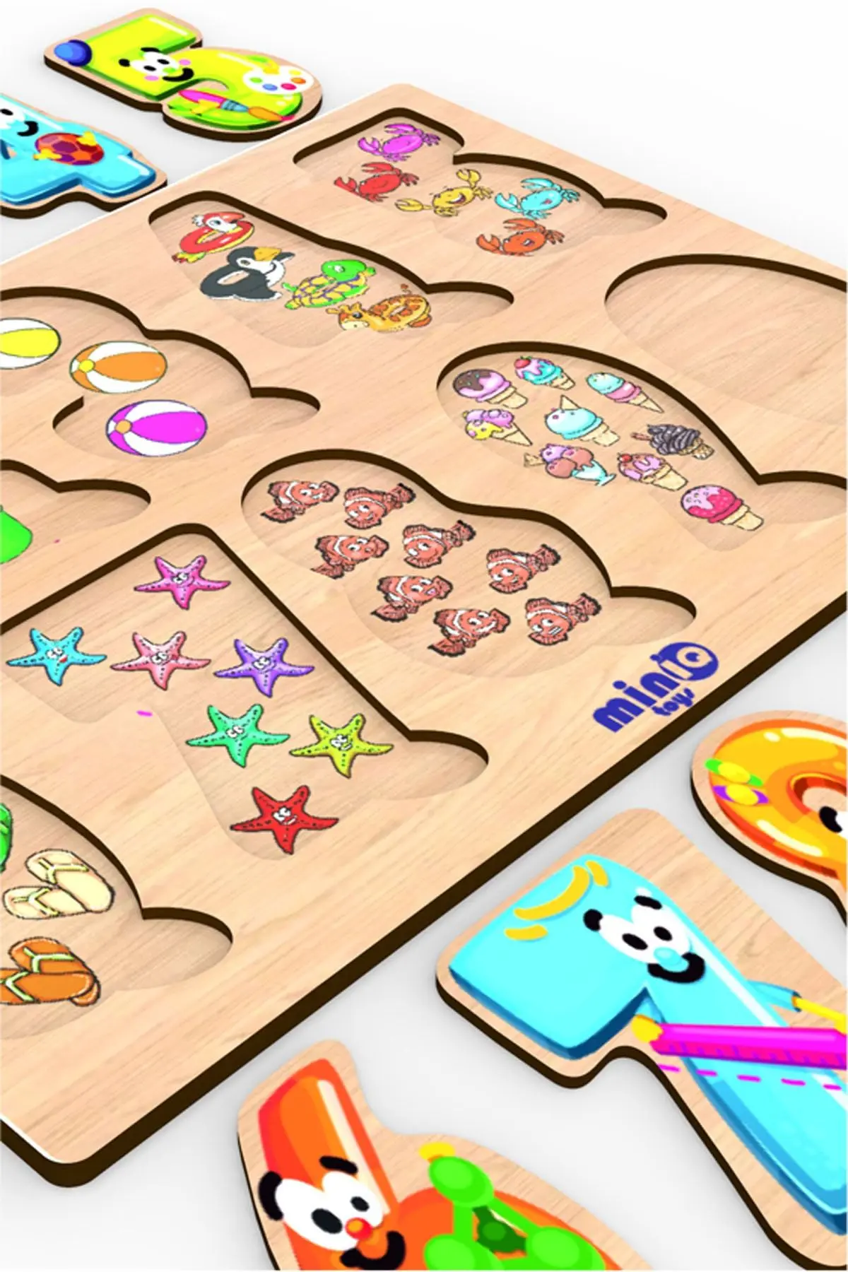 Ahşap Türkçe Ciftlik Hayv.+meyveler-sekiller-sayilar 4’lü Set Eğitici-öğretici Yapboz