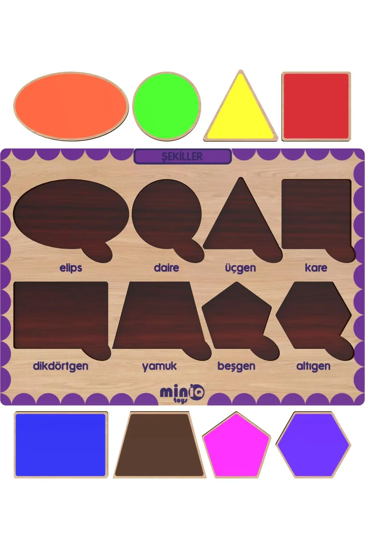 Ahşap Türkçe Ciftlik Hayv.+meyveler-sekiller-sayilar 4’lü Set Eğitici-öğretici Yapboz