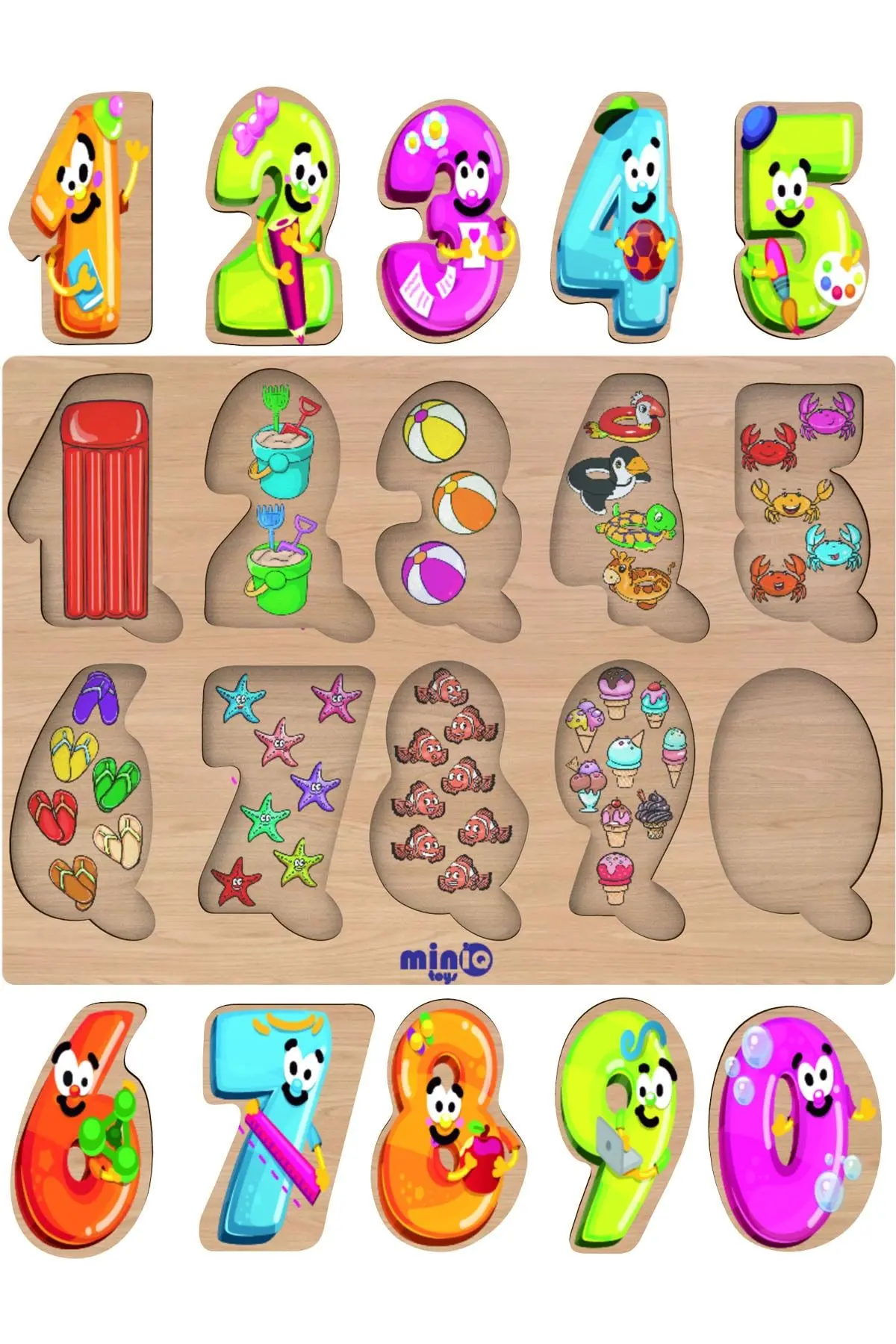 Ahşap Türkçe Ciftlik Hayv.+meyveler-sekiller-sayilar 4’lü Set Eğitici-öğretici Yapboz