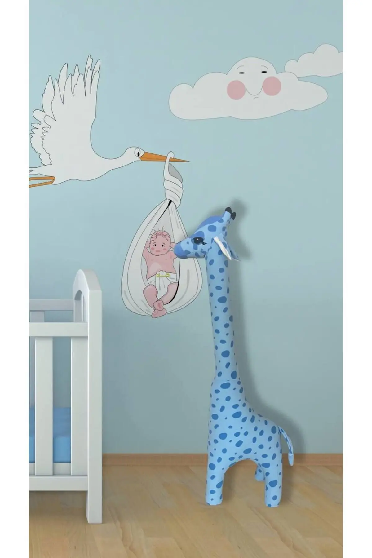 Cartel Oyun Arkadaşım Peluş Zürafa 100 cm - Mavi