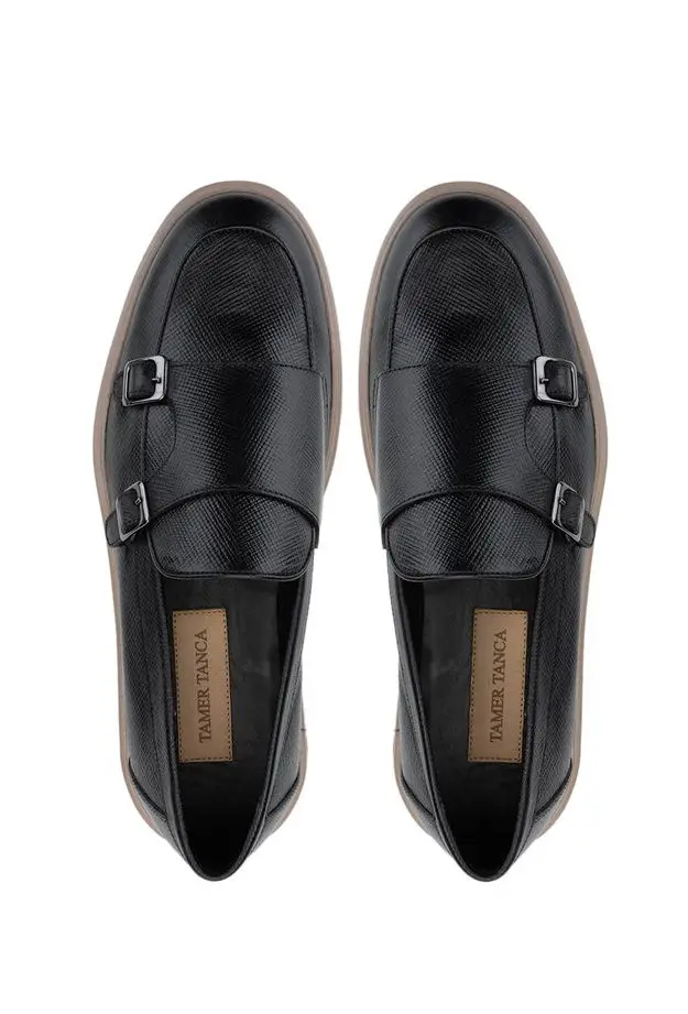 Tamer Tanca Erkek Hakiki Deri Siyah Loafer Ayakkabı