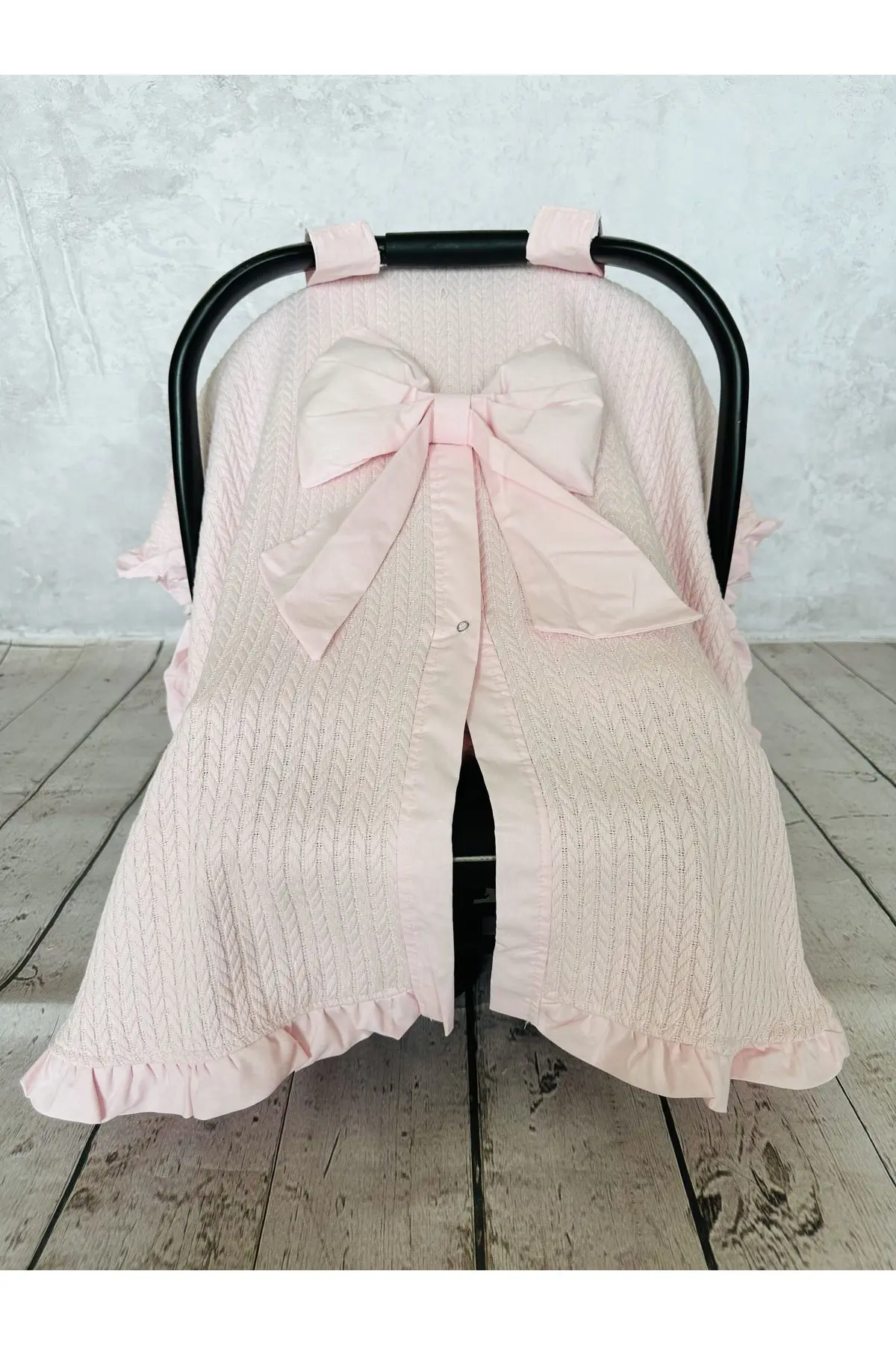 Fırfırlı 2'li Bebek Puset Örtüsü Puset Minderi Ortopedik Bel Destekli