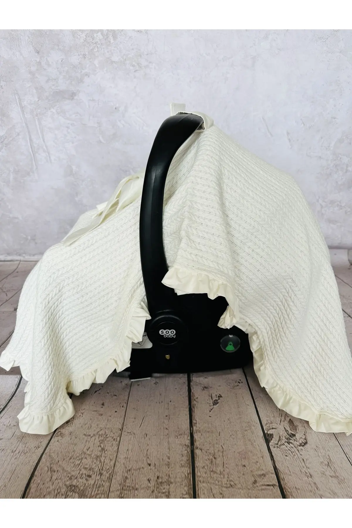 Fırfırlı 2'li Bebek Puset Örtüsü Puset Minderi Ortopedik Bel Destekli