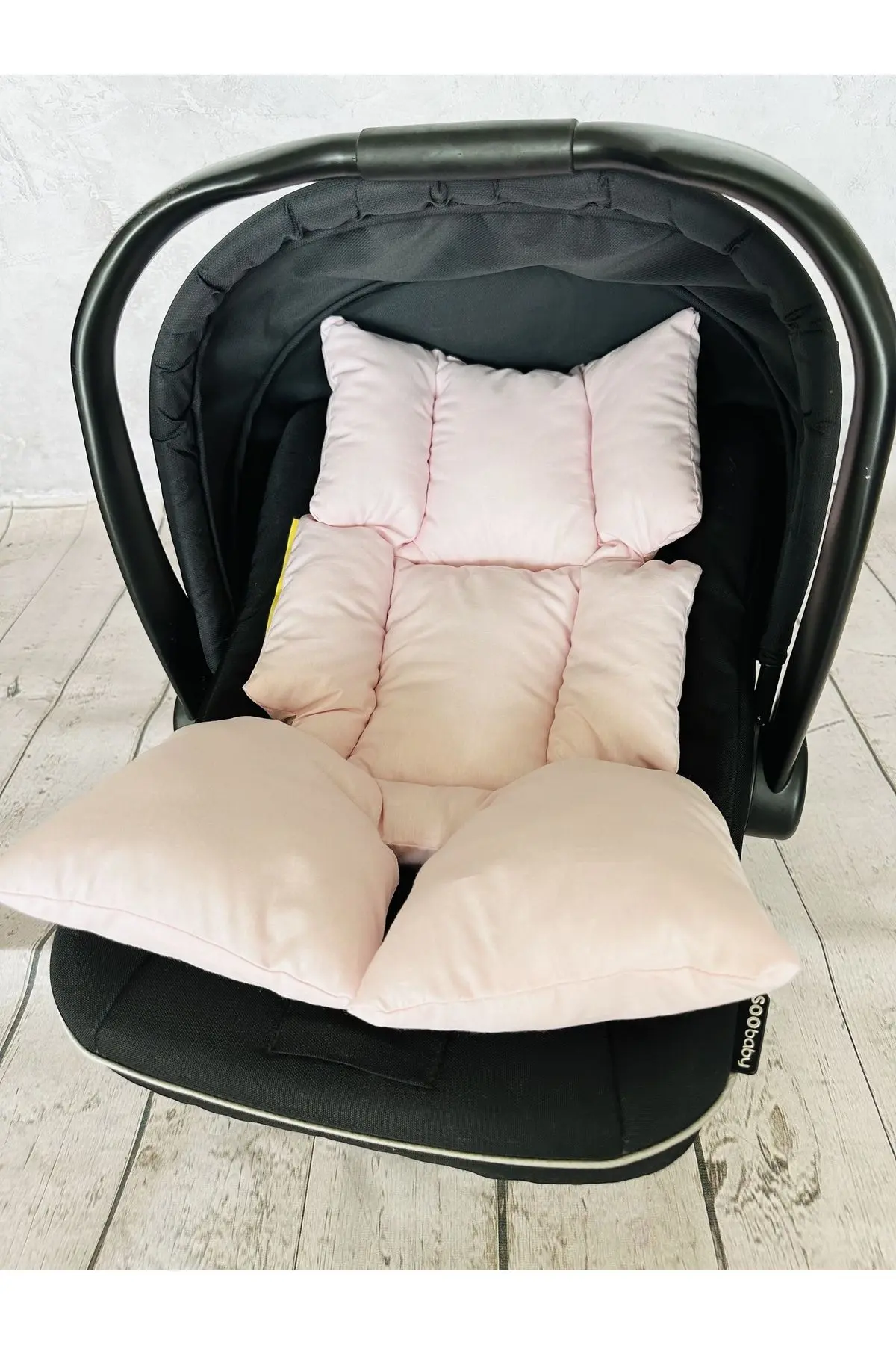 Fırfırlı 2'li Bebek Puset Örtüsü Puset Minderi Ortopedik Bel Destekli