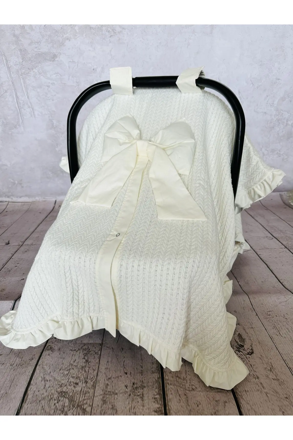 Fırfırlı 2'li Bebek Puset Örtüsü Puset Minderi Ortopedik Bel Destekli