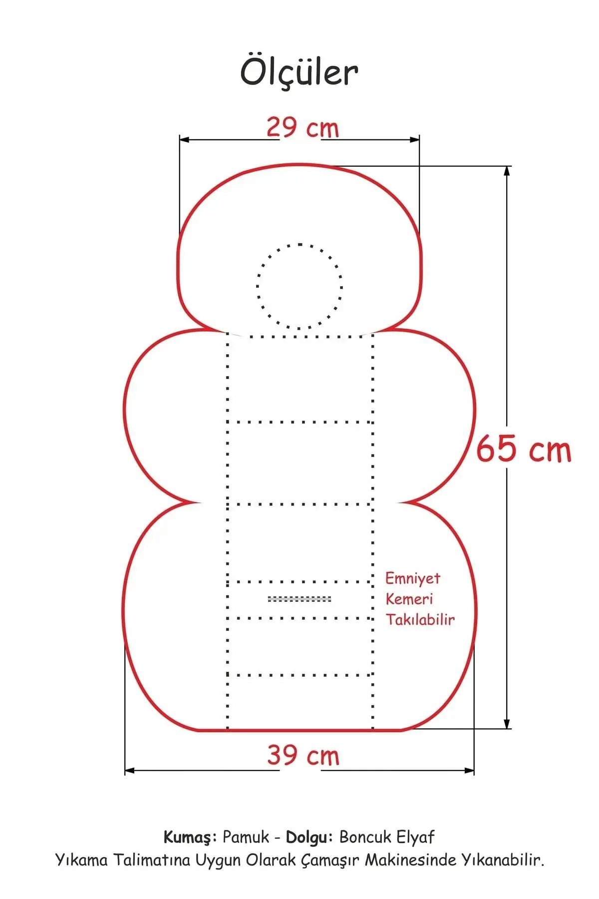 Puset Örtüsü Puset Minderi 2 Parça - Bel Destekli - Kedi Desen