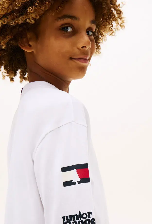 Tommy Hilfiger Camp Multi Çocuk Beyaz Uzun Kollu T-shirt