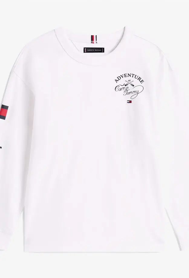 Tommy Hilfiger Camp Multi Çocuk Beyaz Uzun Kollu T-shirt