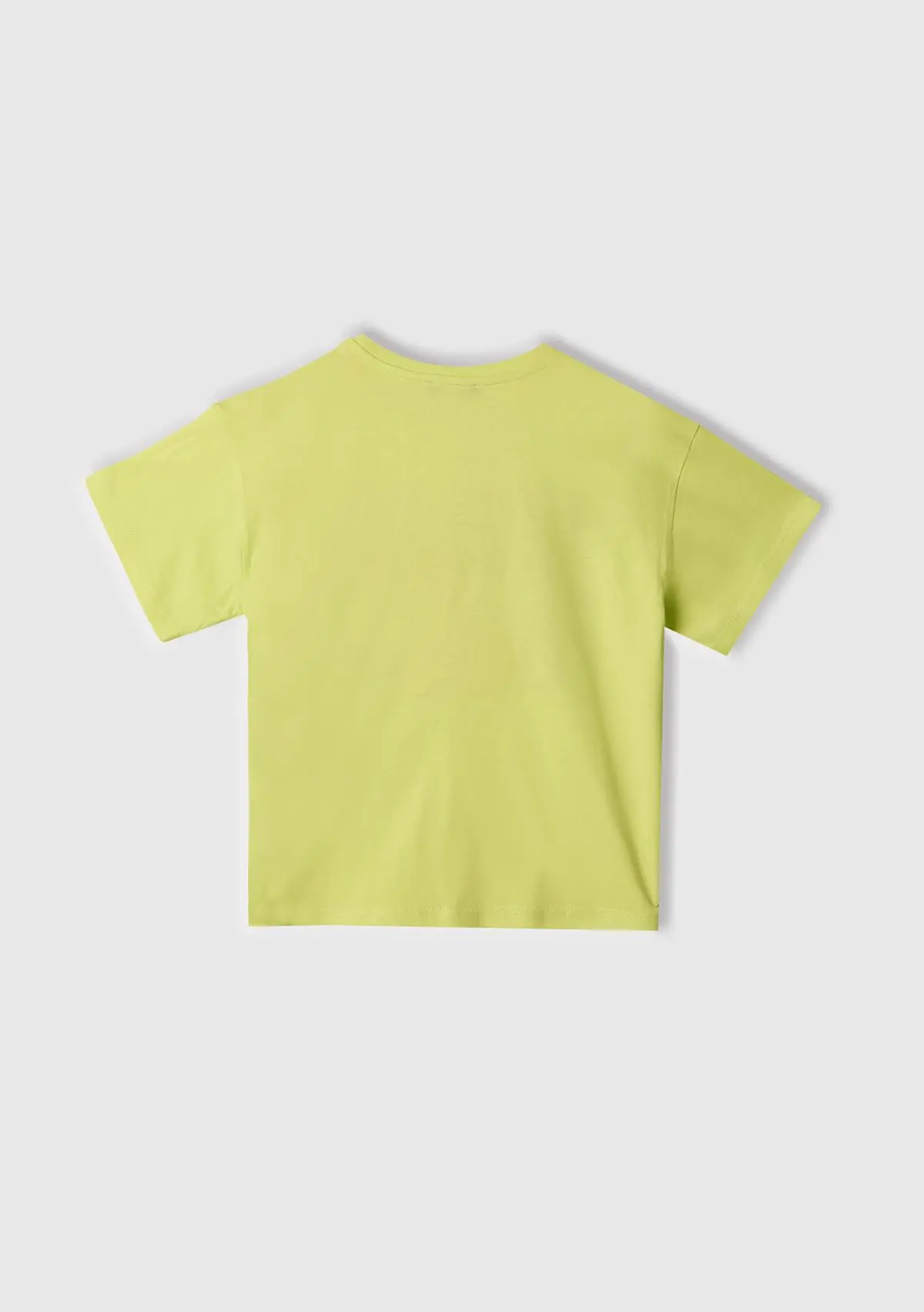 Kız Çocuk Sarı Önü Payet İşlemeli Baskılı T-Shirt