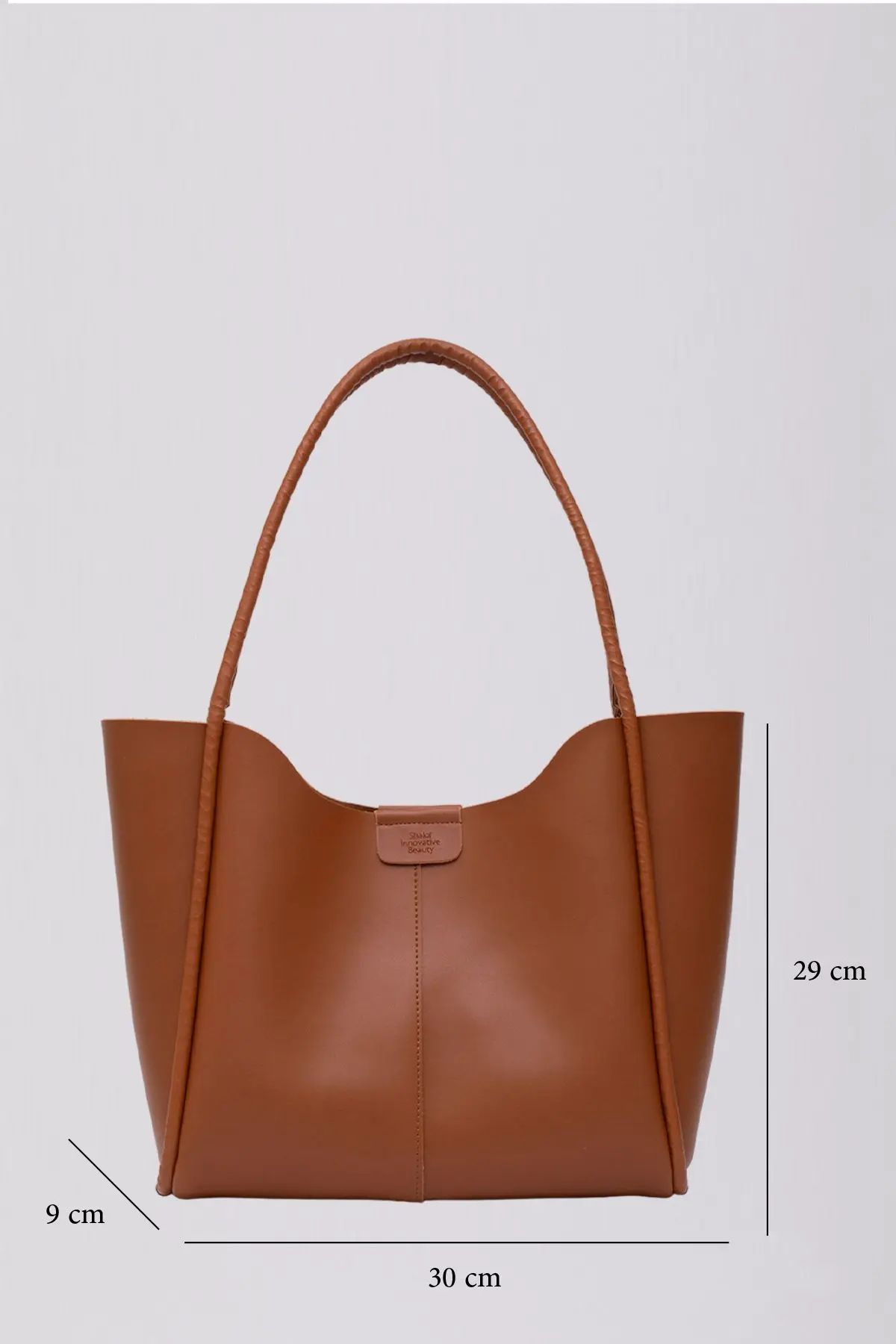 Taba Shk76 Çıtçıtlı Fitil Askılı Suni Deri Makyaj Çantalı Büyük Boy Kadın El Ve Omuz Çantası U:29 E