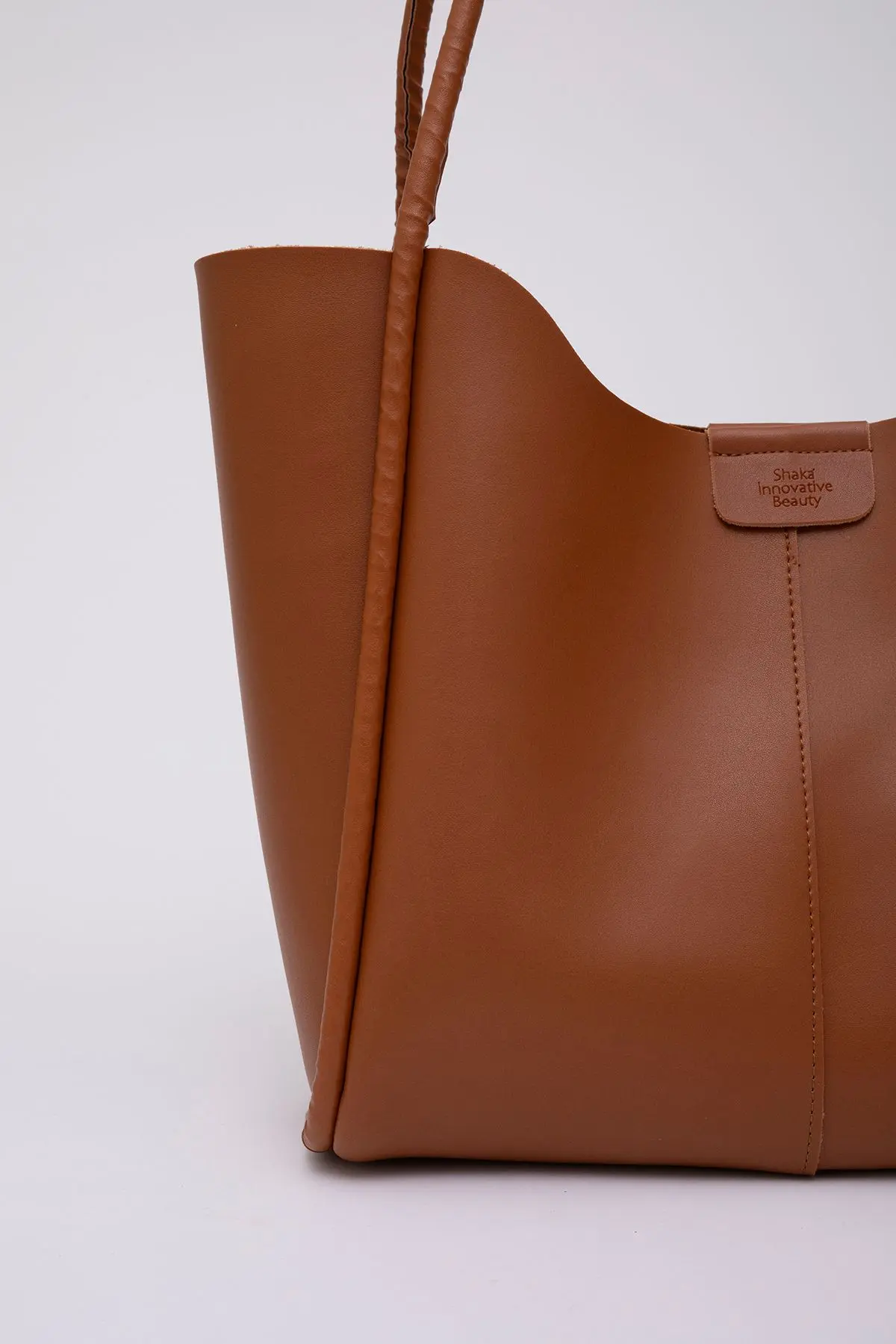 Taba Shk76 Çıtçıtlı Fitil Askılı Suni Deri Makyaj Çantalı Büyük Boy Kadın El Ve Omuz Çantası U:29 E