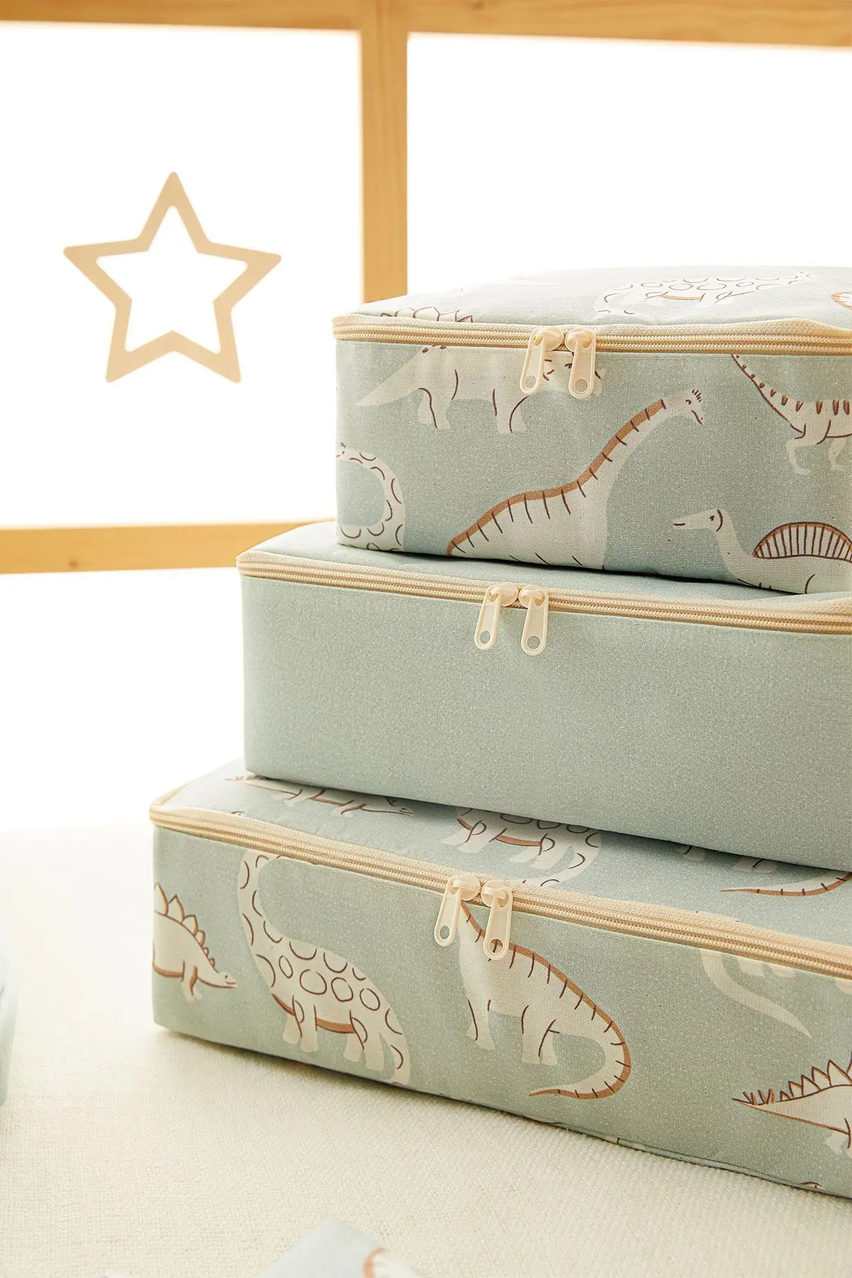 6'lı Çocuk Odası Dinozor Valiz Düzenleyici Bavul İçi Organizer Set