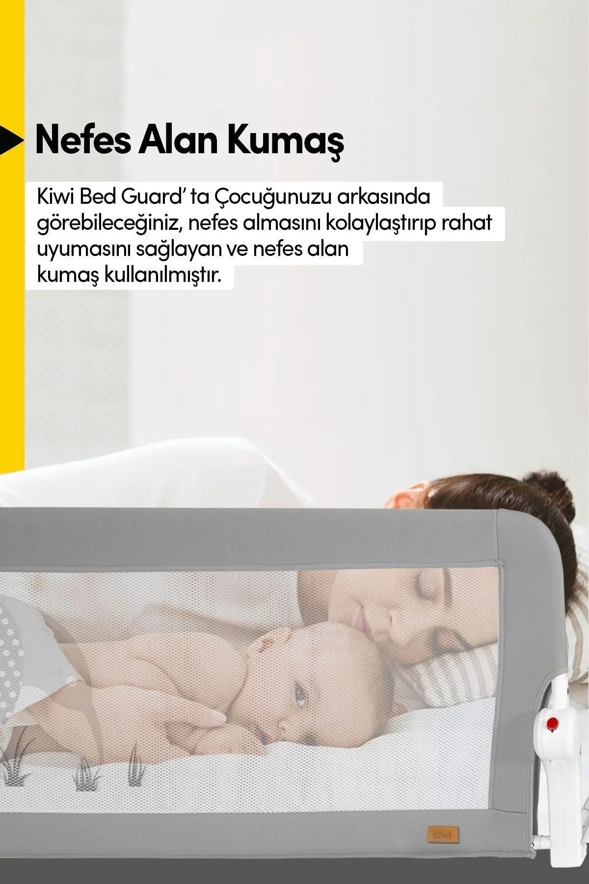 Çocuk Yatak Koruyucu Bariyeri Ve Yatak Korkuluğu, Ekstra Dolgulu Kumaş Bed Guard