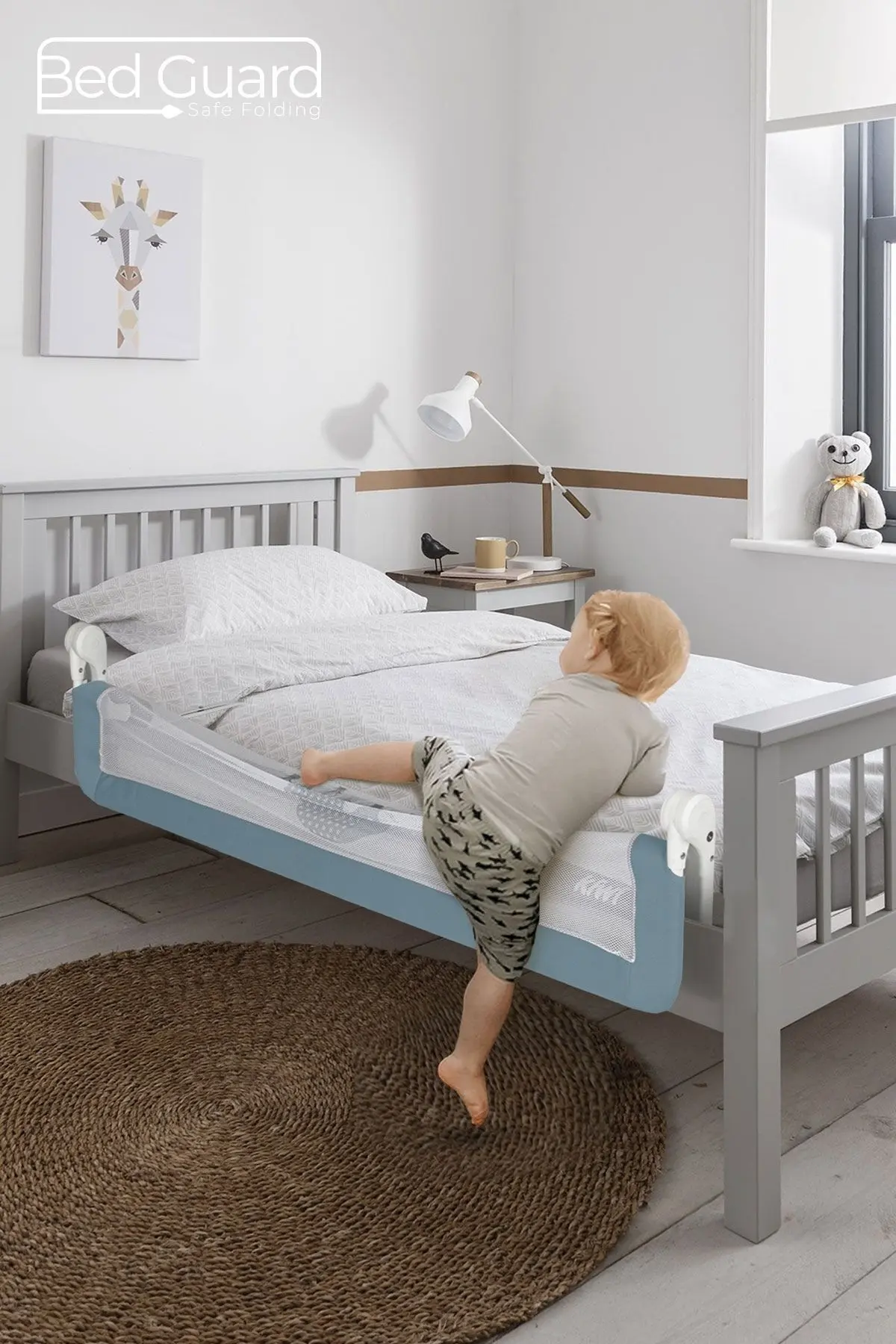 Çocuk Yatak Koruyucu Bariyeri ve Yatak Korkuluğu, Ekstra Dolgulu Kumaş Bed Guard