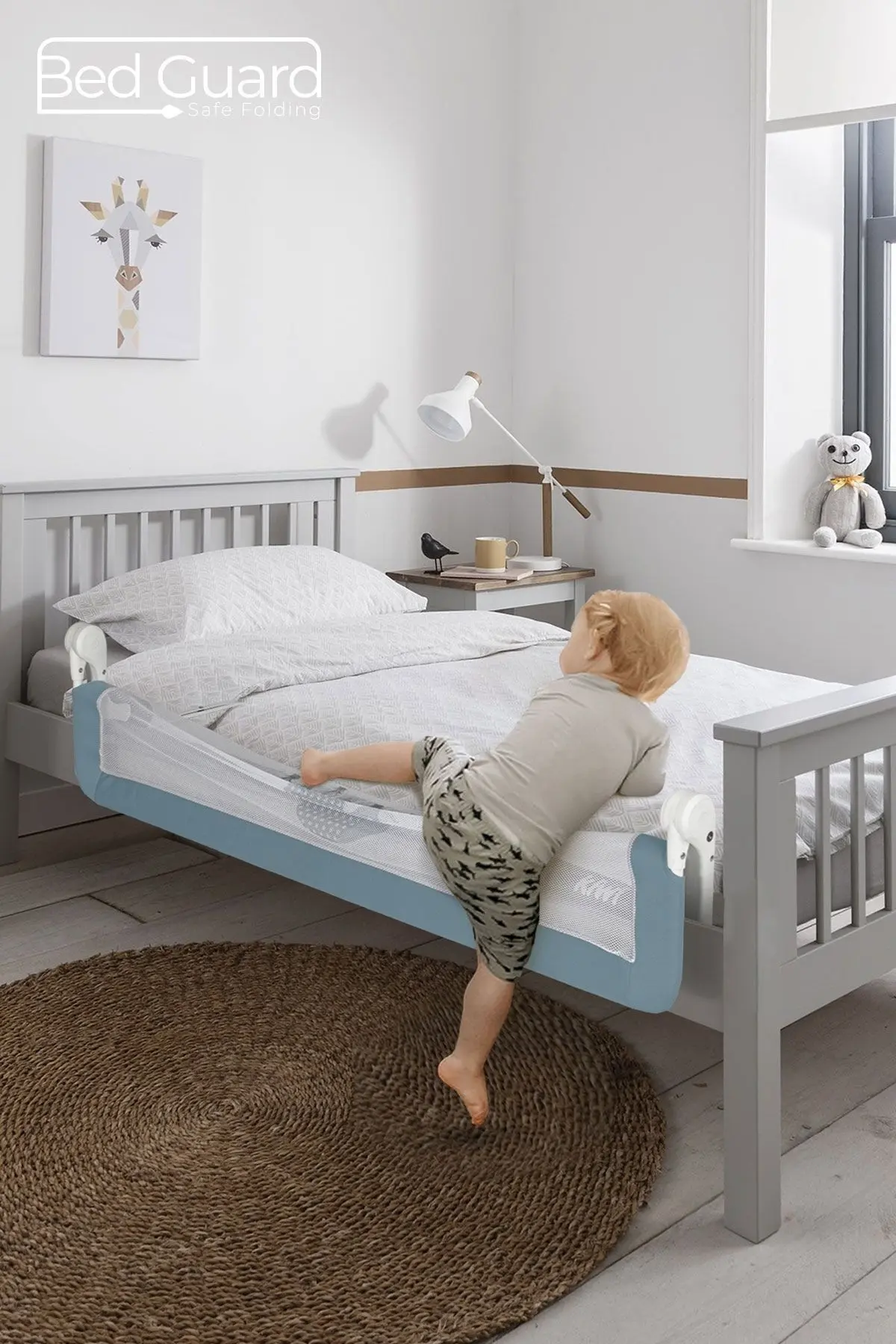 Çocuk Yatak Koruyucu Bariyeri Ve Yatak Korkuluğu, Ekstra Dolgulu Kumaş Bed Guard