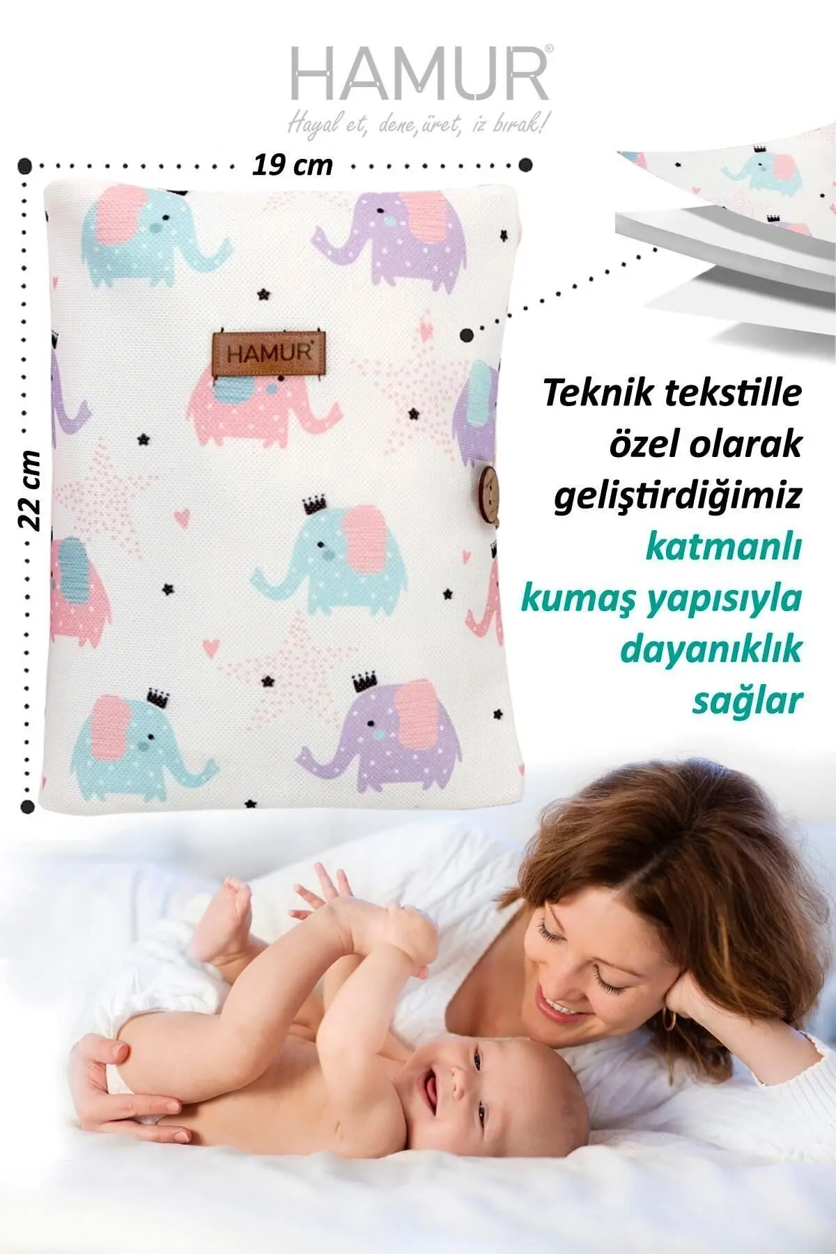 Anne Bebek Bakım Çantası Yenidoğan Alt Açma Değiştirme Düzenleyici Çantası Organizer Elephant
