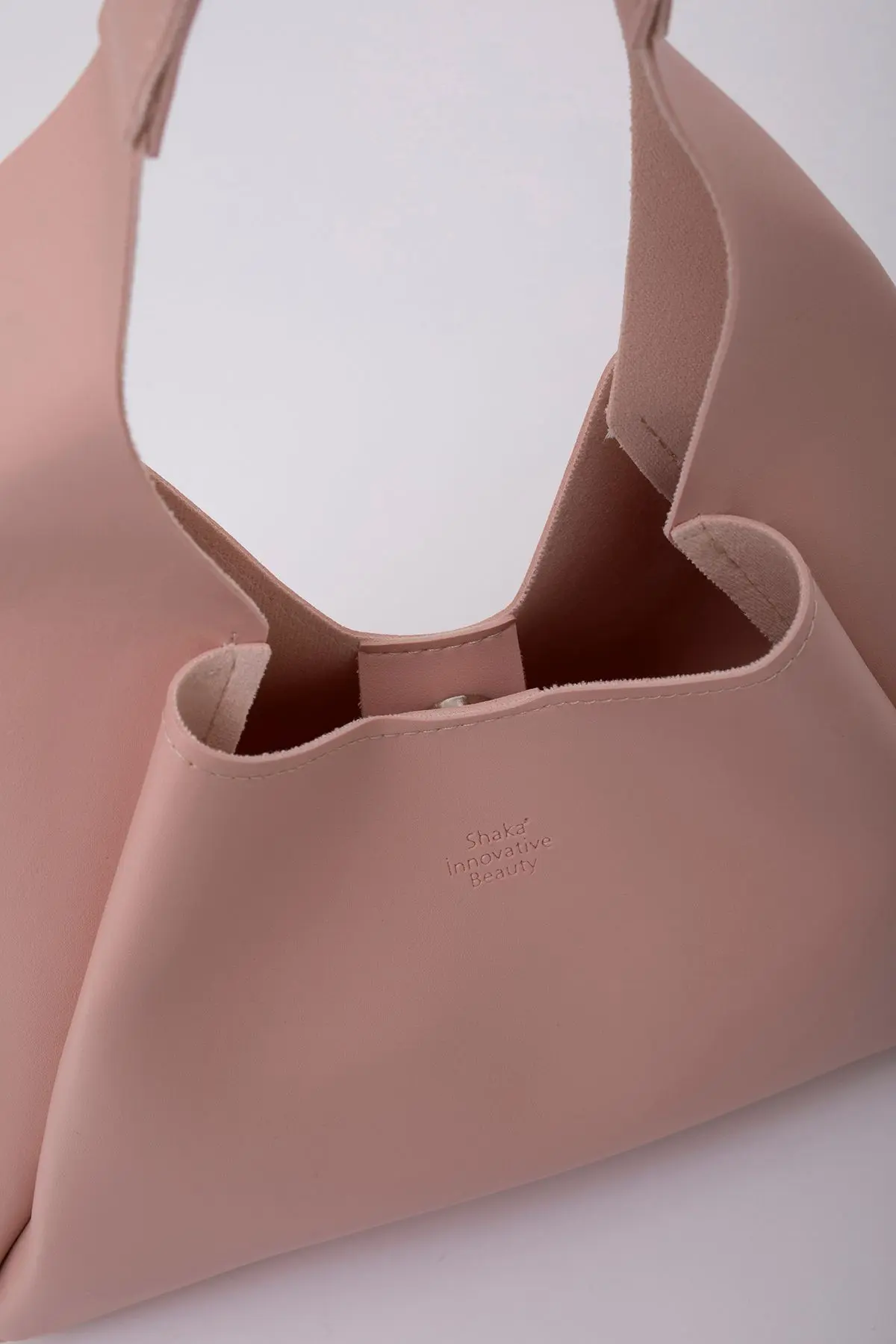 Pudra Shk19 Çıtçıt Kapatmalı Suni Deri Fermuarlı Makyaj Çantalı El Ve Omuz Çantası E:33 U:15 G:10 Cm