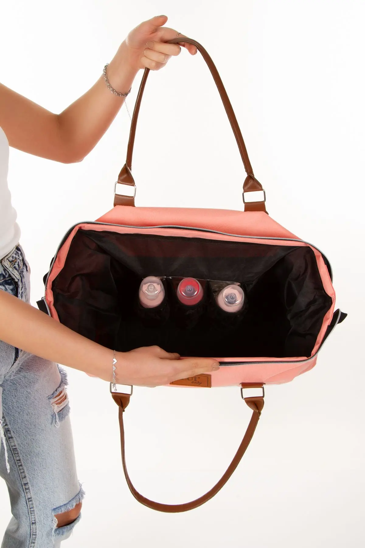 Anne Bebek Bakım Sırt Çantası Termal Biberonlu Ve Mommy Bag Anne Bebek Bakım Çantası Termal Biberon