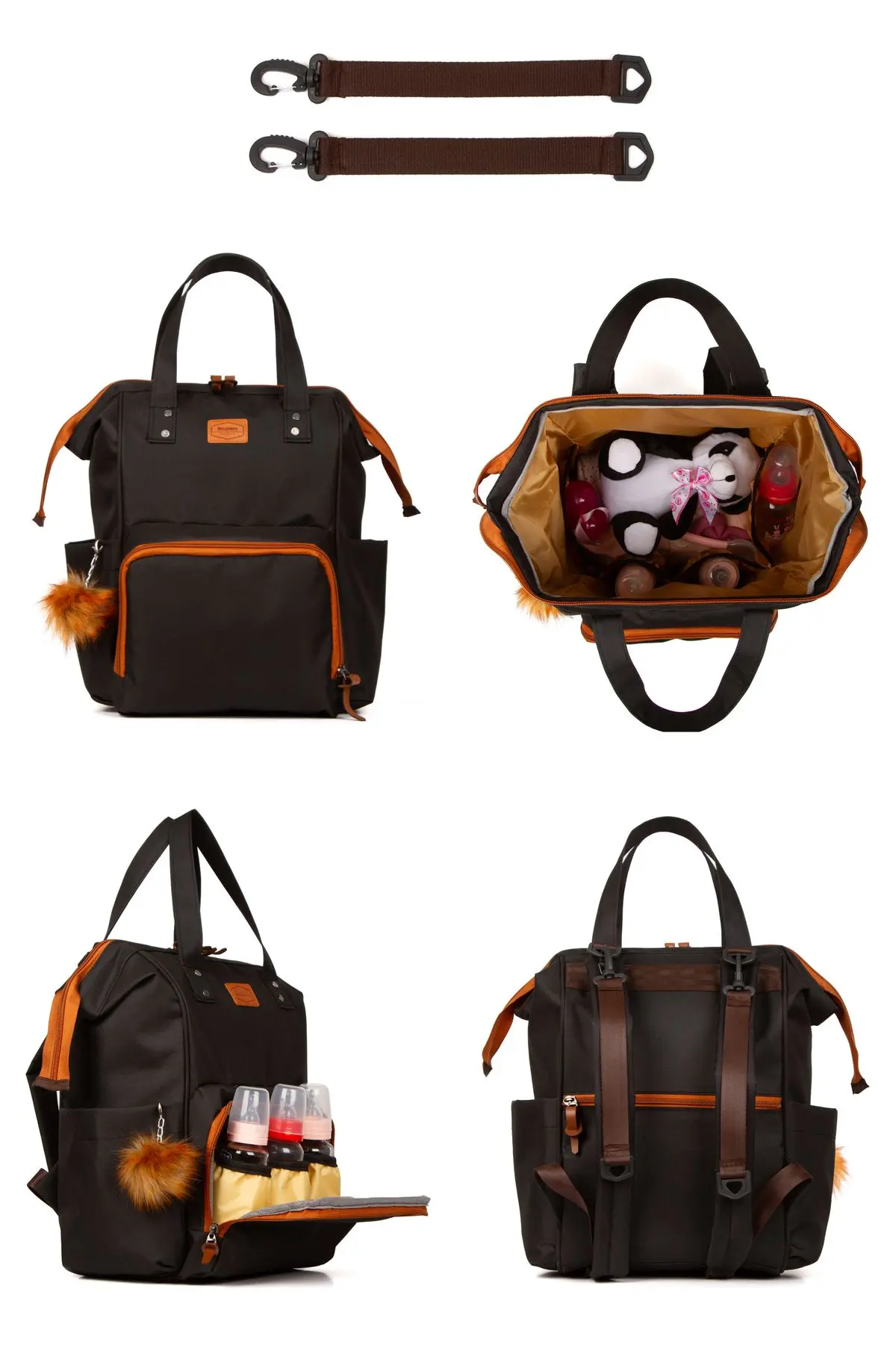 Anne Bebek Bakım Sırt Çantası Termal Biberonlu Ve Mommy Bag Anne Bebek Bakım Çantası Termal Biberon