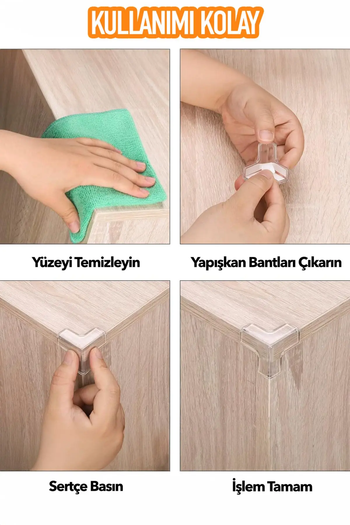 Erkek & Kız Bebek Odaları için Silikon Kenar Köşe Koruması Çocuk Odası Mobilyası Güvenlik Aksesuarı