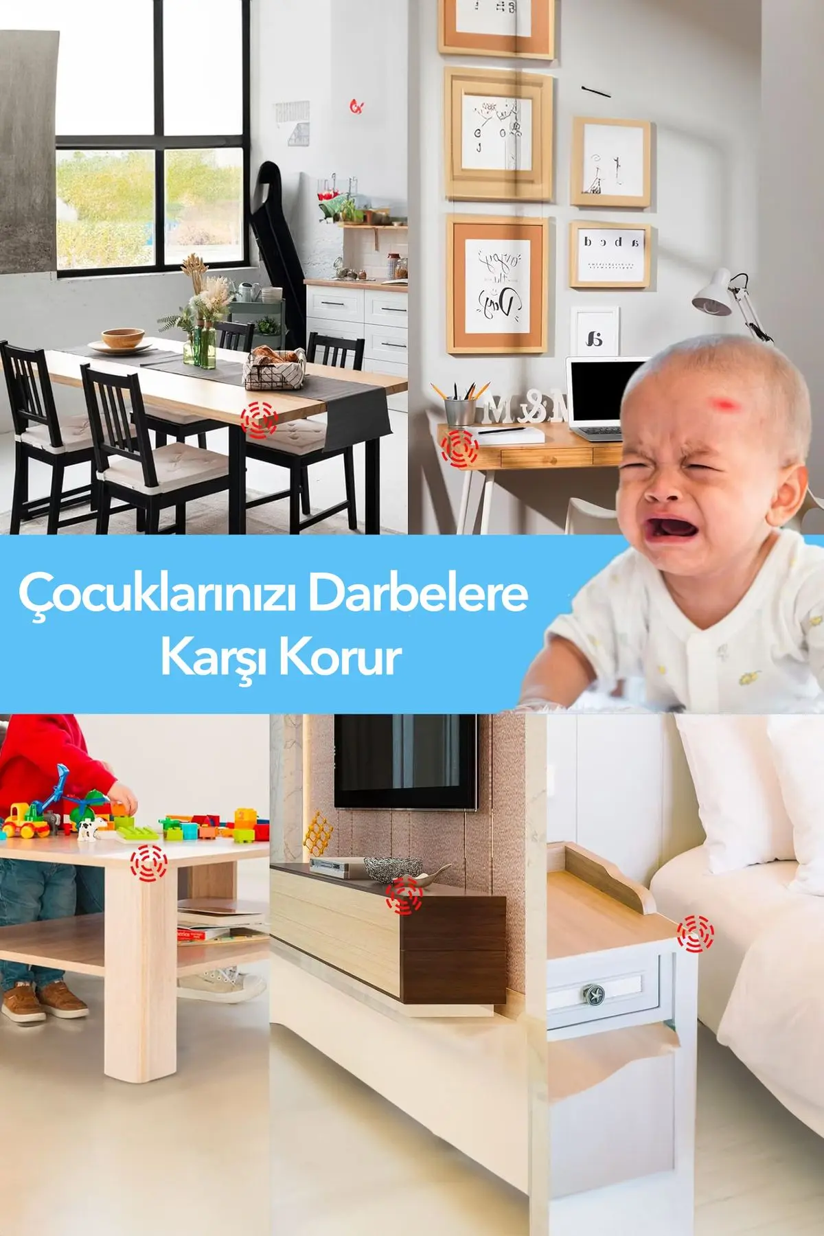 Silikon Köşe Kenar Koruyucu Bebekler İçin Keskin Mobilya Kenarı Koruyucuları Bebek Güvenlik Ürünleri