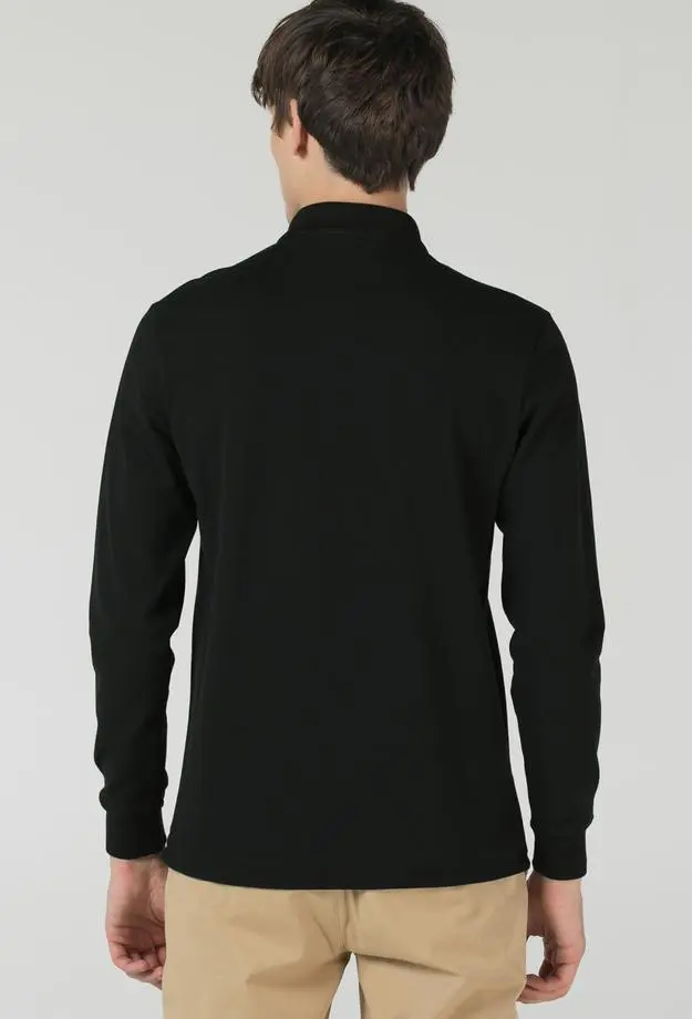 Lacoste Erkek Regular Fit Uzun Kollu Siyah Paris Polo