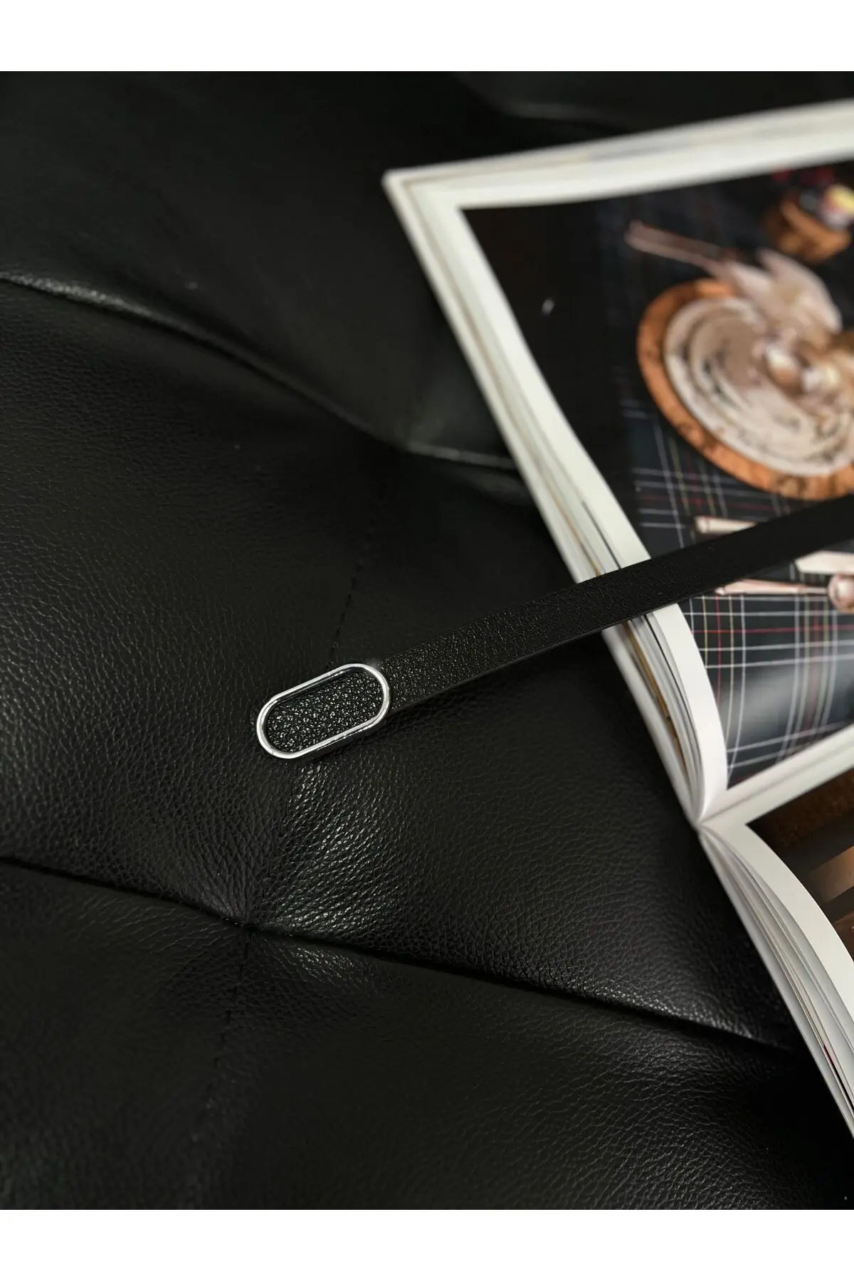 Ithal Oval Gümüş Tokalı Ince Kemer, Pantolon Kemeri, Gömlek Kemeri, Ceket Kemeri