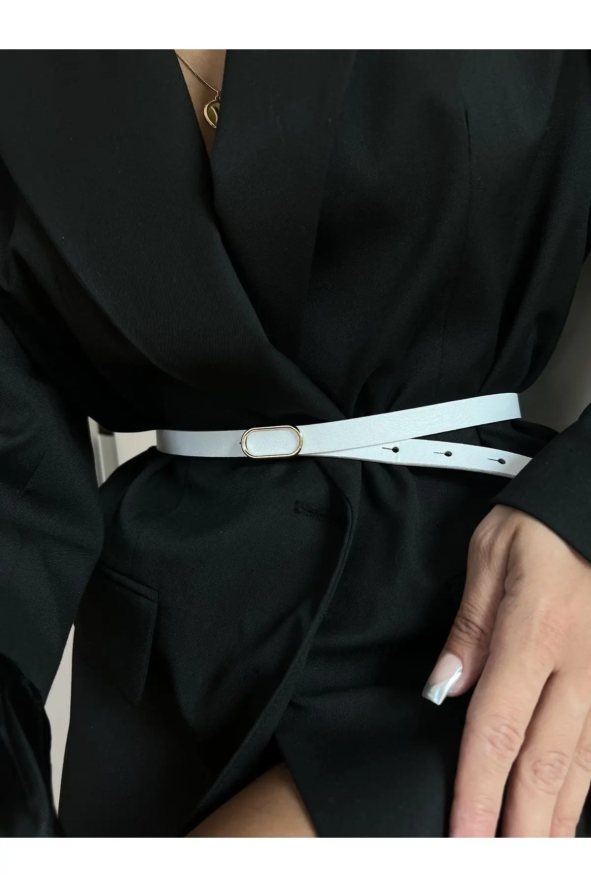 Ithal Oval Gold Tokalı Ince Kemer, Pantolon Kemeri, Gömlek Kemeri, Ceket Kemeri